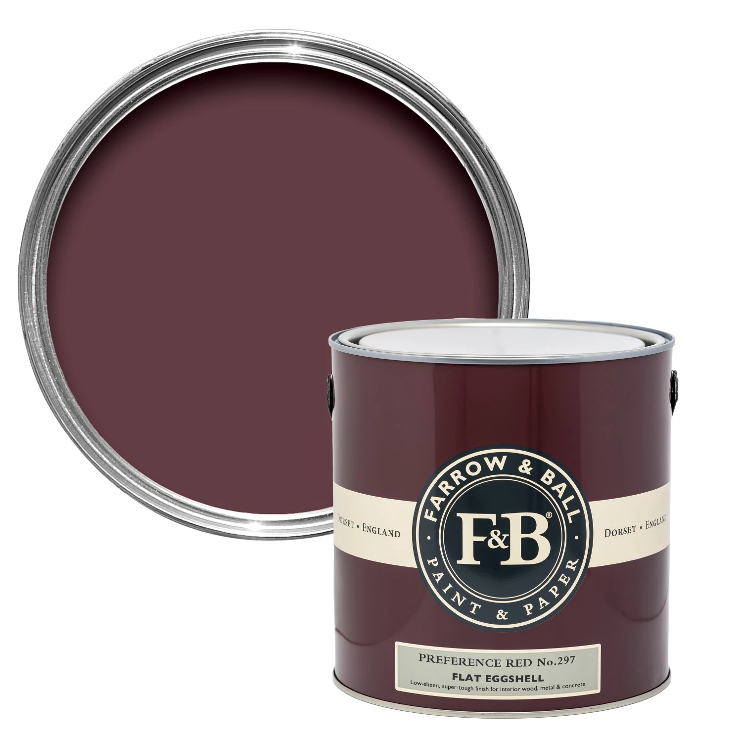 Farrow & Ball Flat Eggshell Preference Red No.297 - 2,5L-image