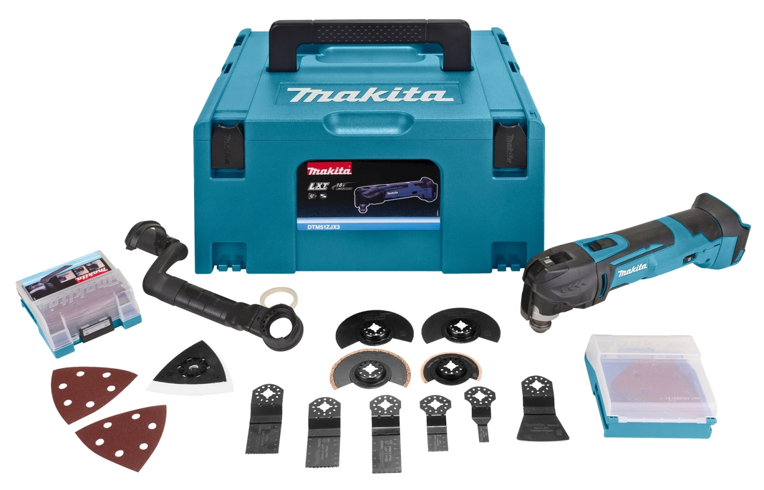 Makita DTM51ZJX3 18V Li-Ion Accu multitool body + 41 delige accessoireset in Mbox - snelwissel-image