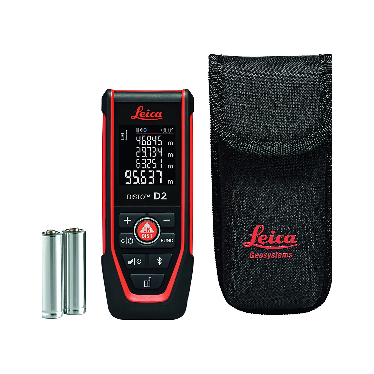 Leica D2-2 Afstandsmeter in tas - Bluetooth / NFC - rood - 150m - IP54-image