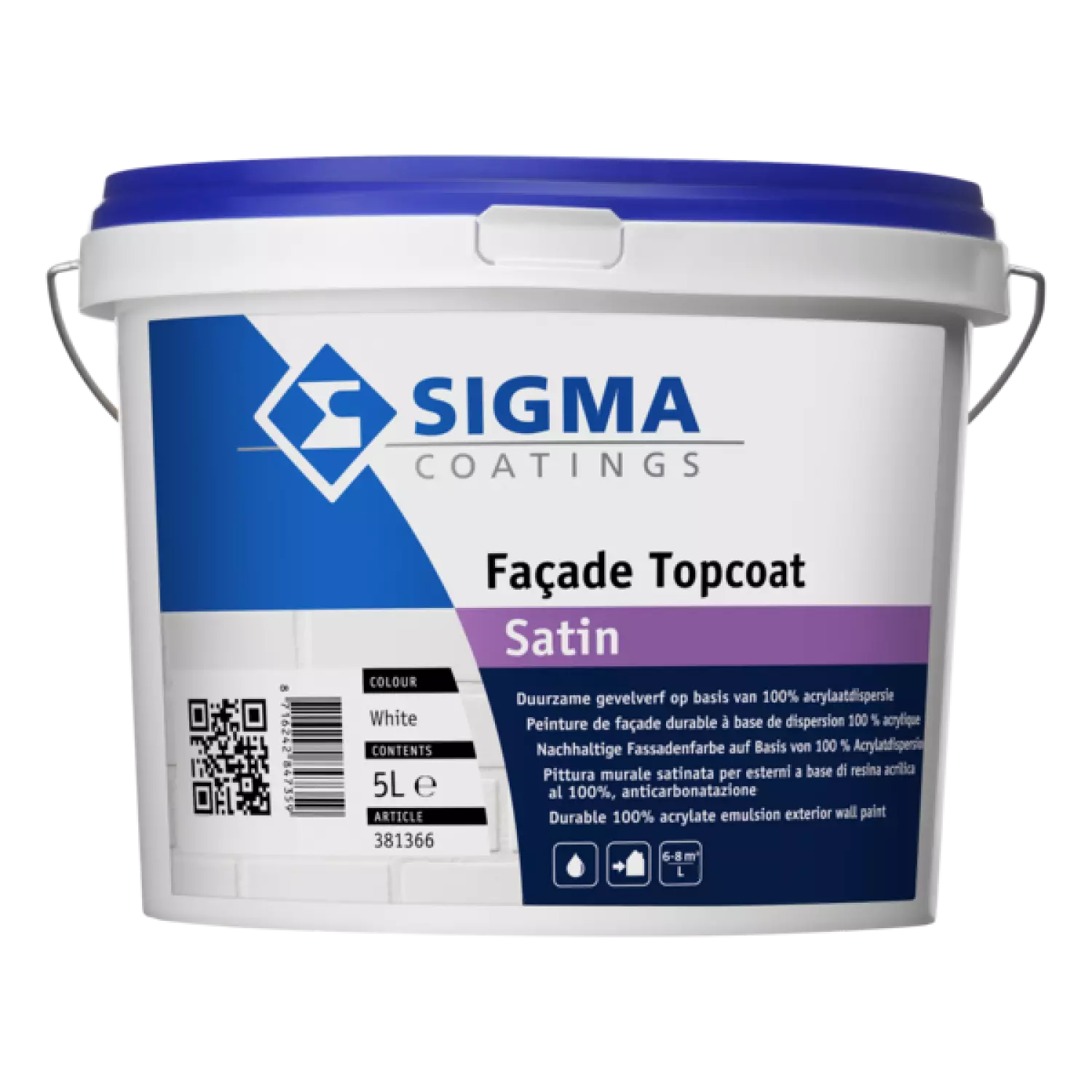 Sigma Facade Topcoat Satin Wit 5 L-image