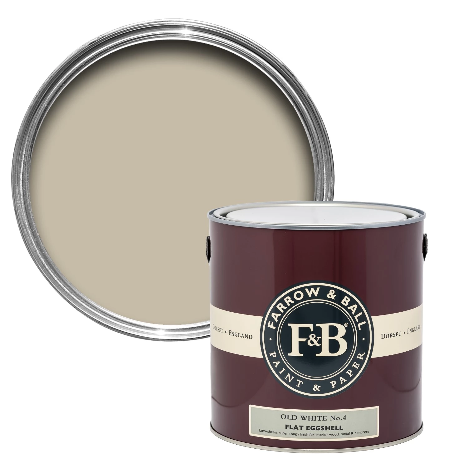 Farrow & Ball Flat Eggshell Old White No.4 - 750ml-image