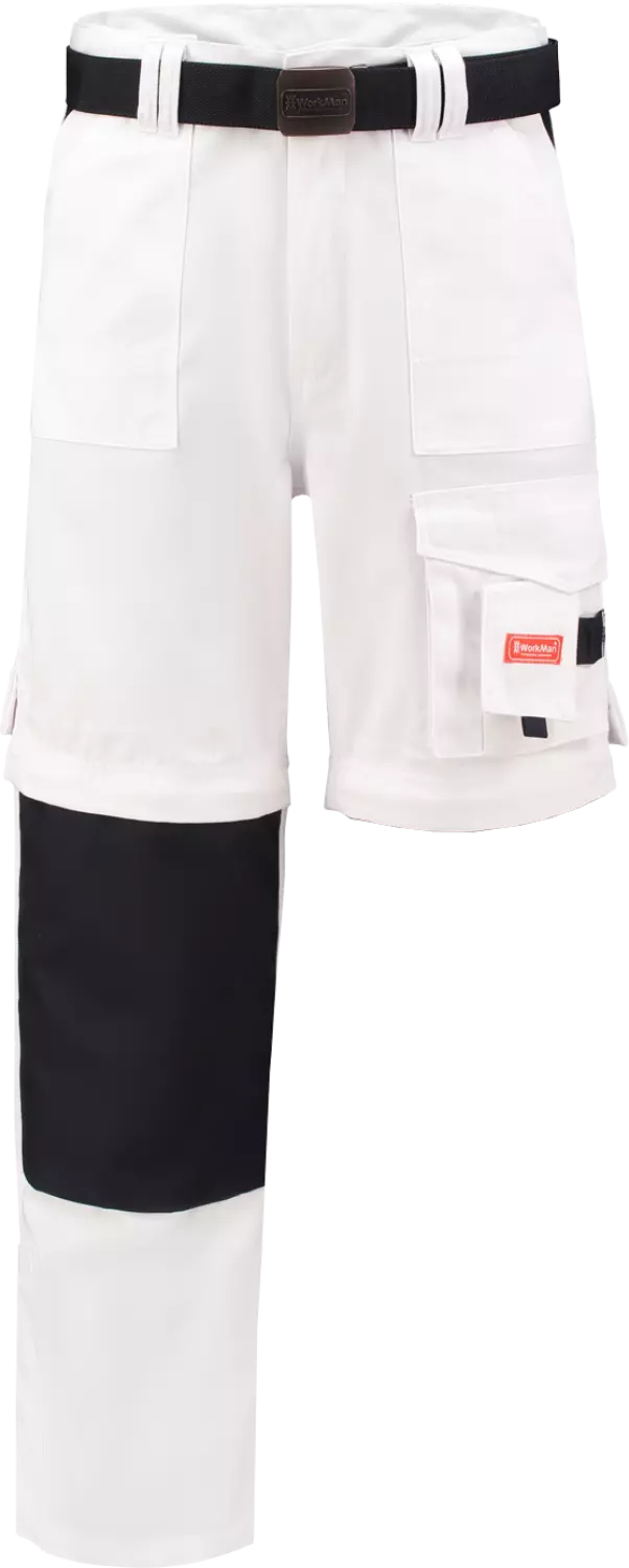 Workman 1004 Classic Worker ZIP OFF Werkbroek - Wit / Navy - Maat 54 (38/34)-image