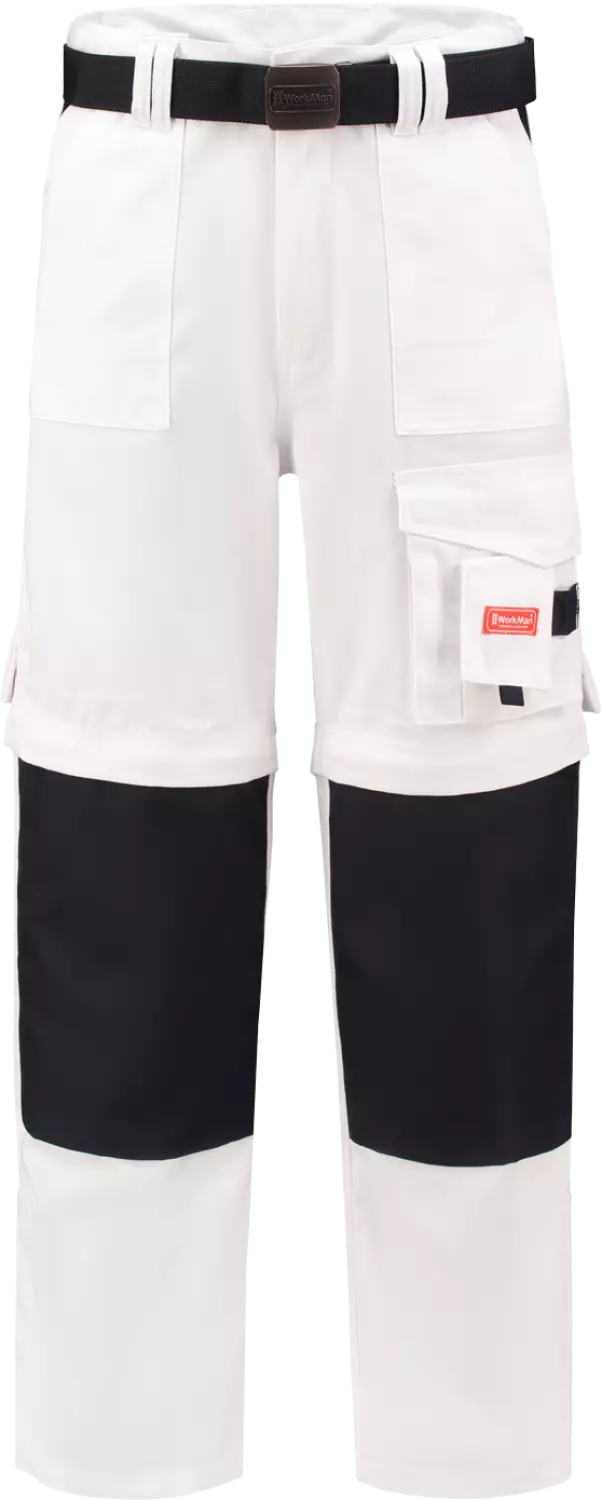 Workman 1004 Classic Worker ZIP OFF Werkbroek - Wit / Navy - Maat 54 (38/34)-image