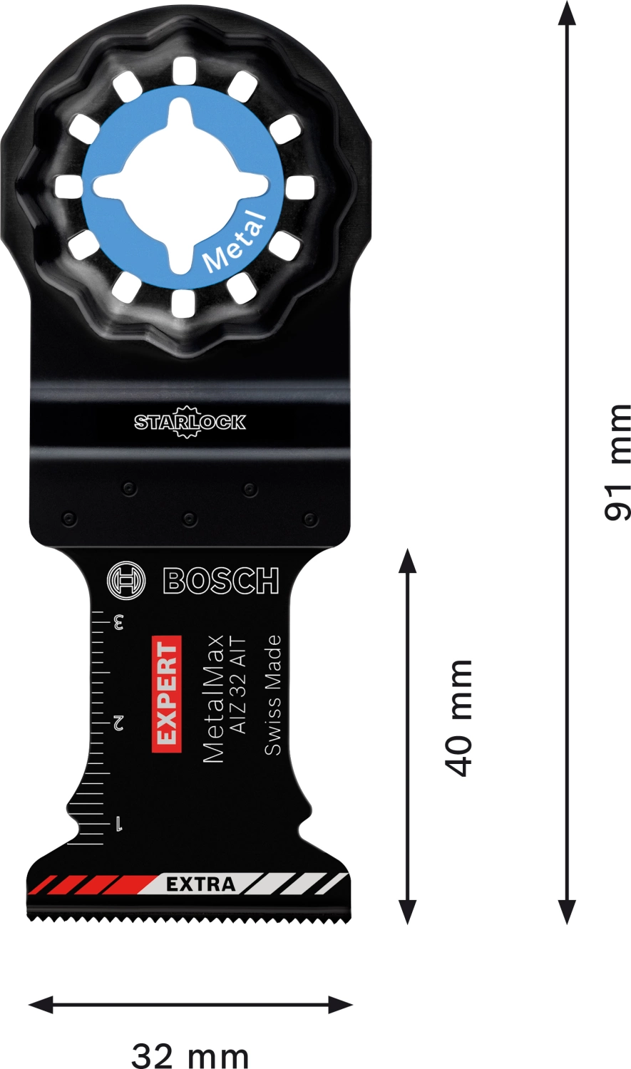 Bosch 2608900017 EXPERT Starlock CoatedCarbide invalzaagblad AIZ 32 AIT Carbide, Metal 32 x 40mm-image