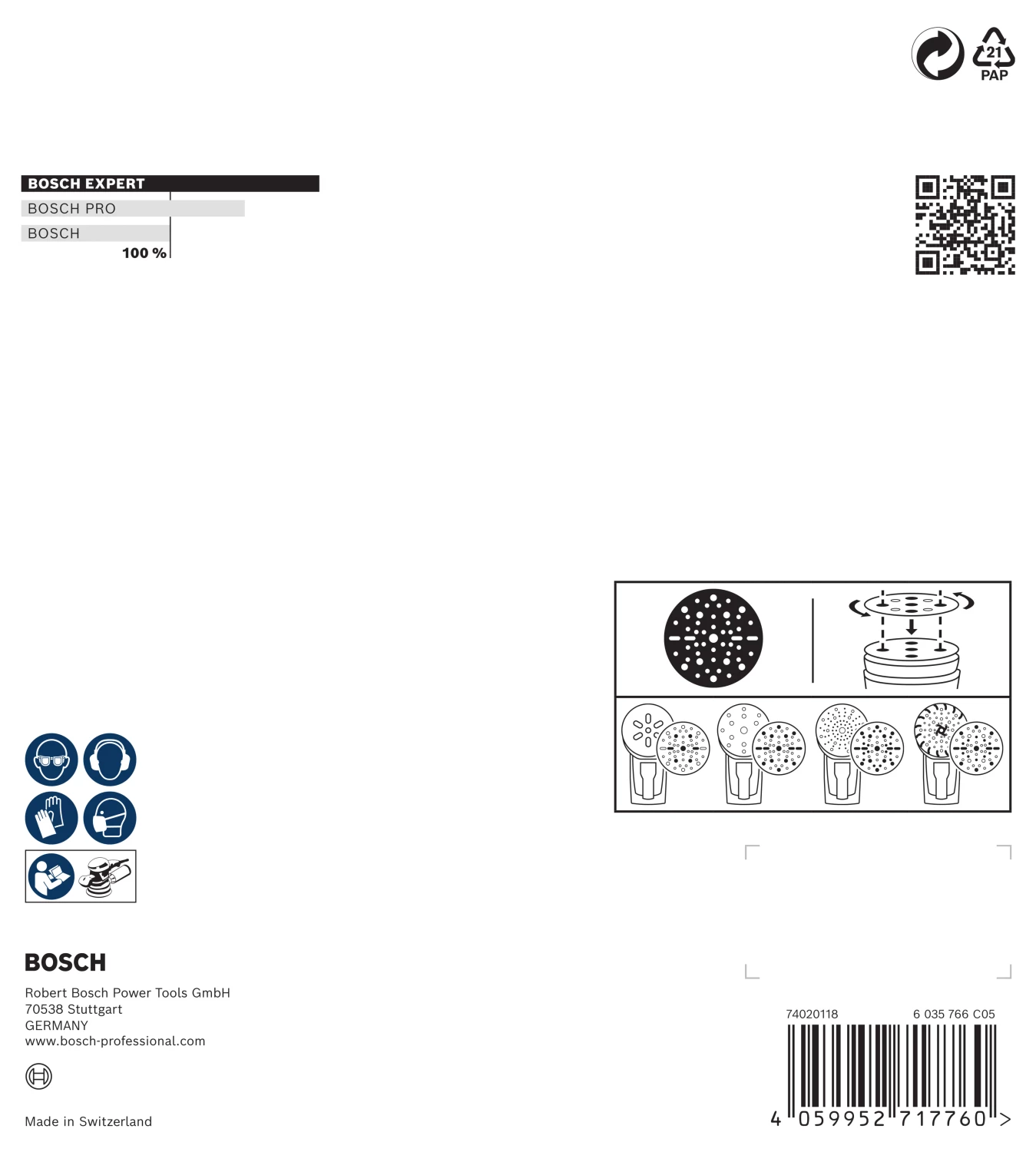 Bosch 2608902444 EXPERT Schuurschijf O780 met film onderlaag - 150mm - K180 (6 stuks)-image