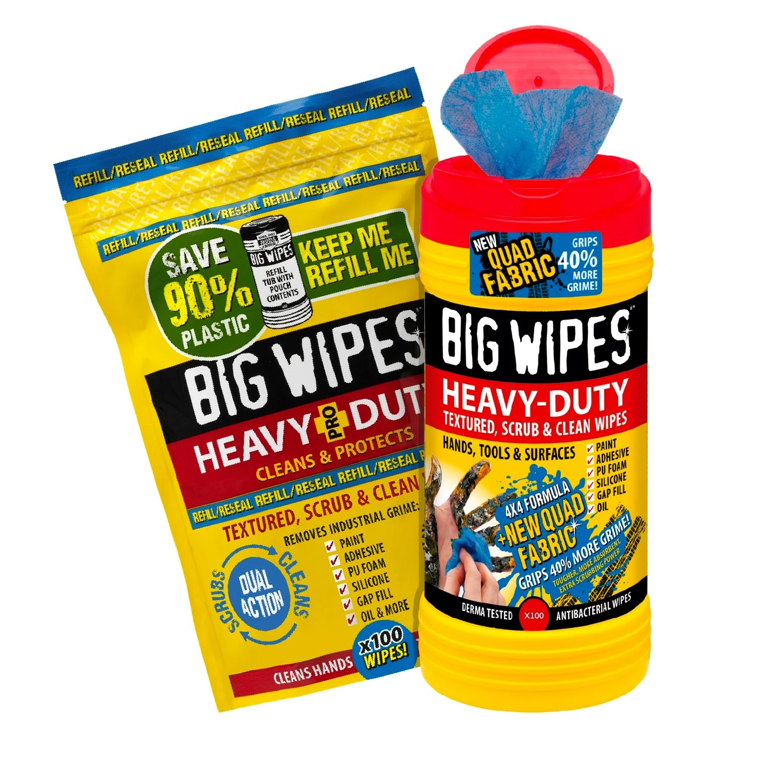 Big Wipes Heavy Duty Pro - 100stk + Refill Pouch-image