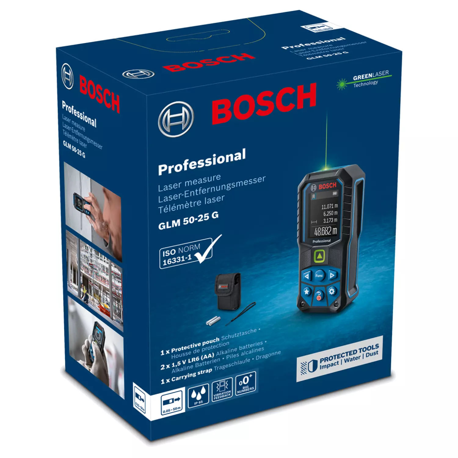 Bosch GLM 50-25 G Afstandsmeter in tas - 50m - groen