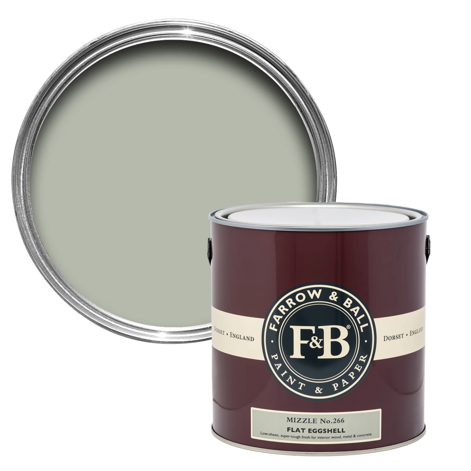 Farrow & Ball Flat Eggshell Mizzle No.266 - 5L-image