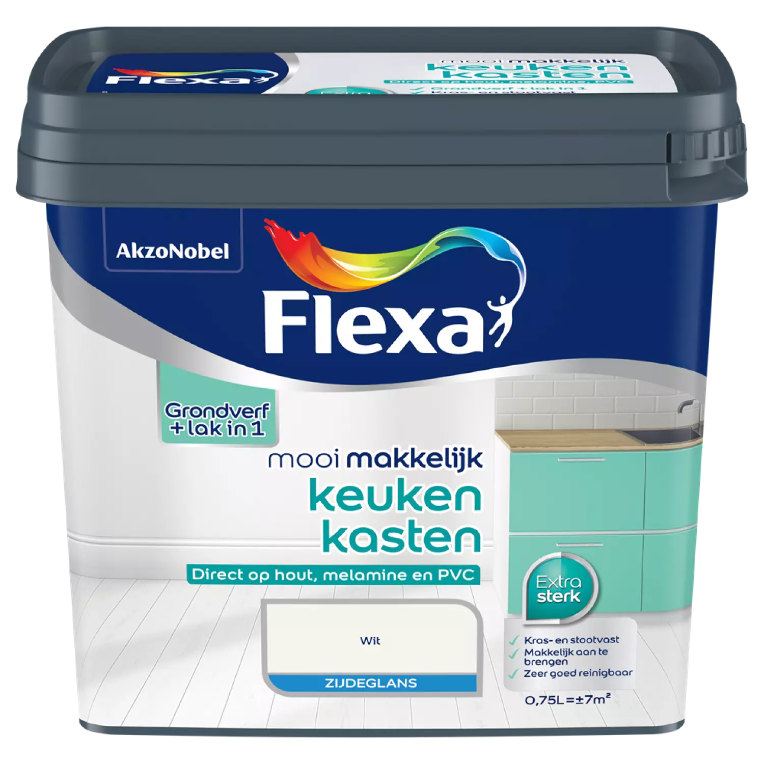 Flexa Mooi Makkelijk Keukenkasten Zijdeglans - wit - 0,75L-image