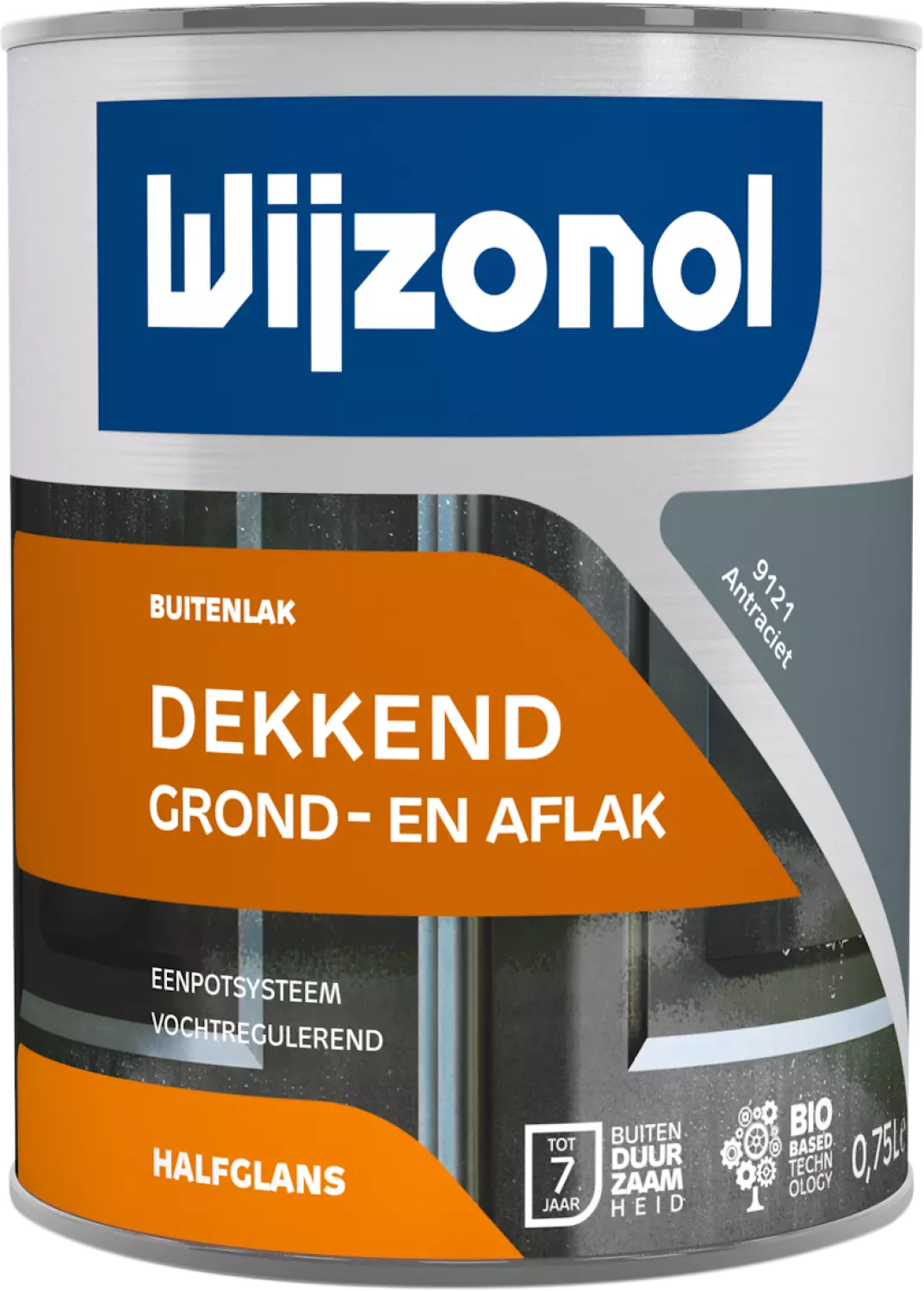 Wijzonol Grond- en aflak in één - 9121 Antraciet - 0,75L-image