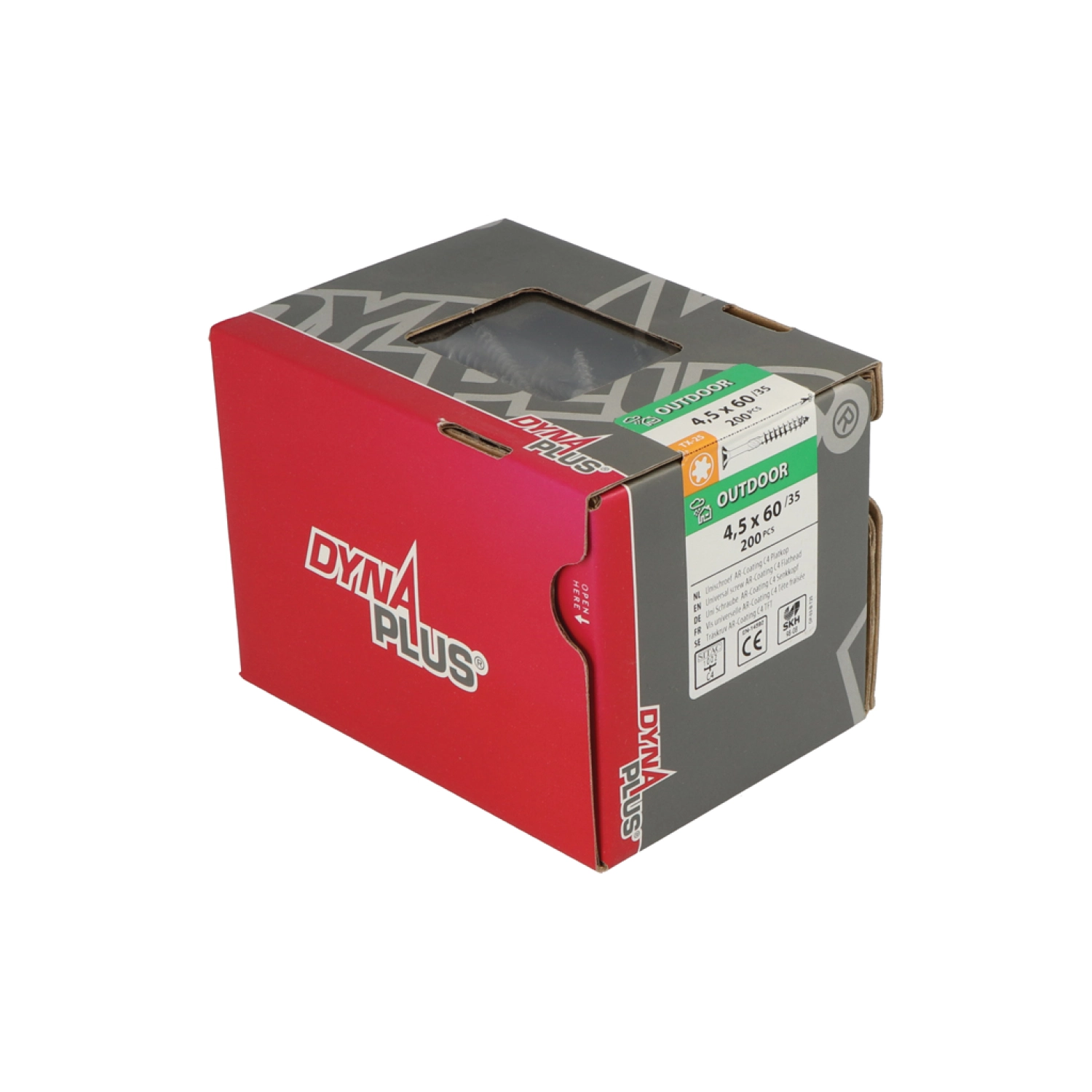 DynaPlus 0281.08.34001 Unischroef - TX25 - 4.5 x 60/35mm - Platkop - Deeldraad - Gecoat (200st)-image