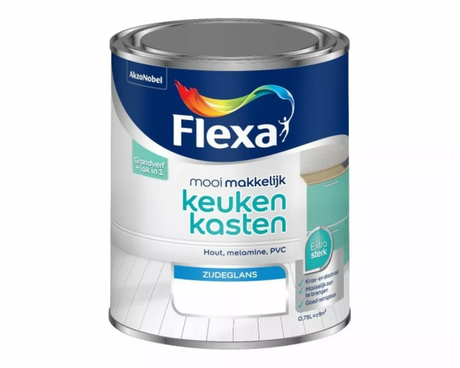 Flexa Mooi Makkelijk Keukenkasten Zijdeglans - op kleur gemengd - 0,75L-image