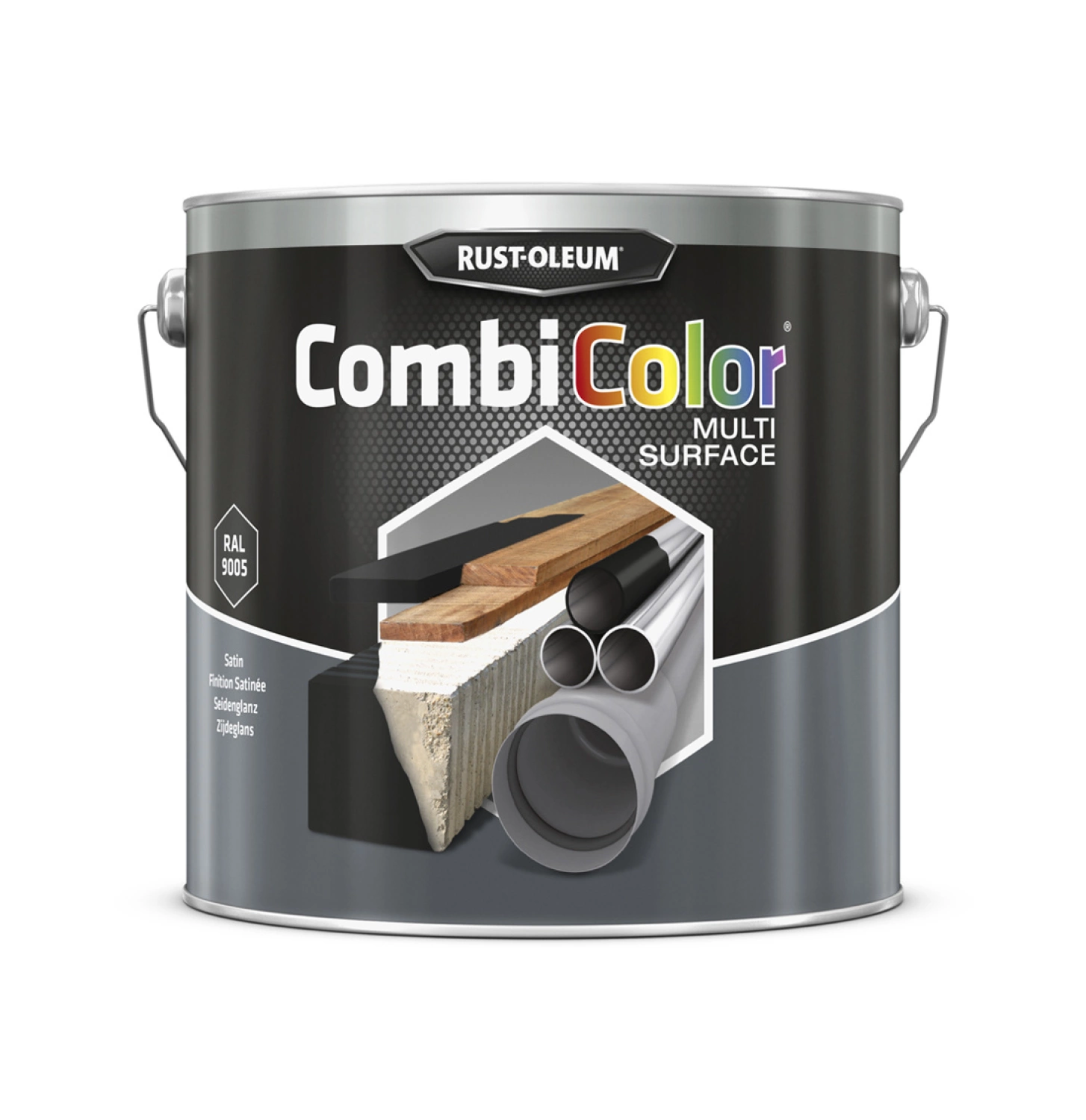 Rust-Oleum Combicolor Multi-Surface Satin - RAL 9005 gitzwart - 2,5L-image