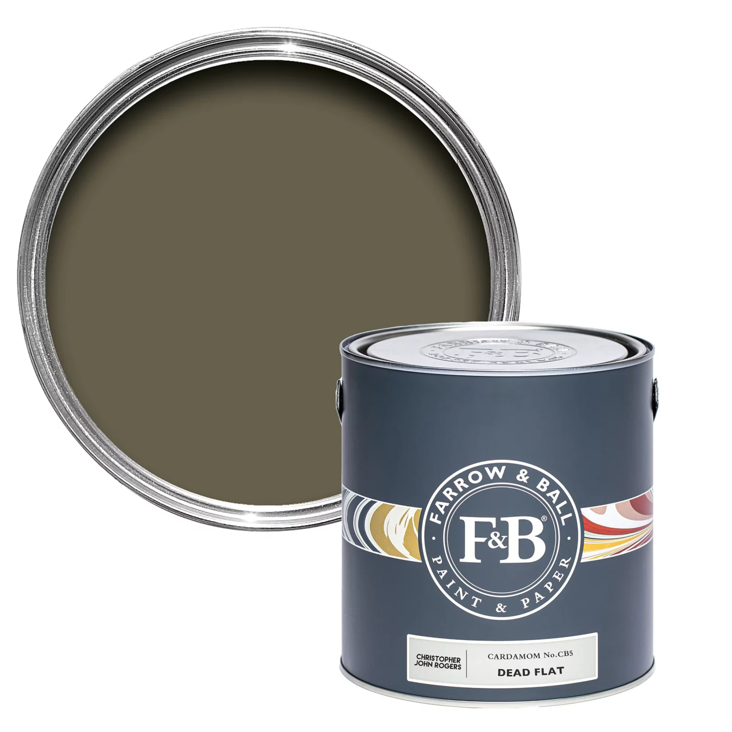 Farrow & Ball Flat Eggshell Cardamon No.CB5 - 5L-image