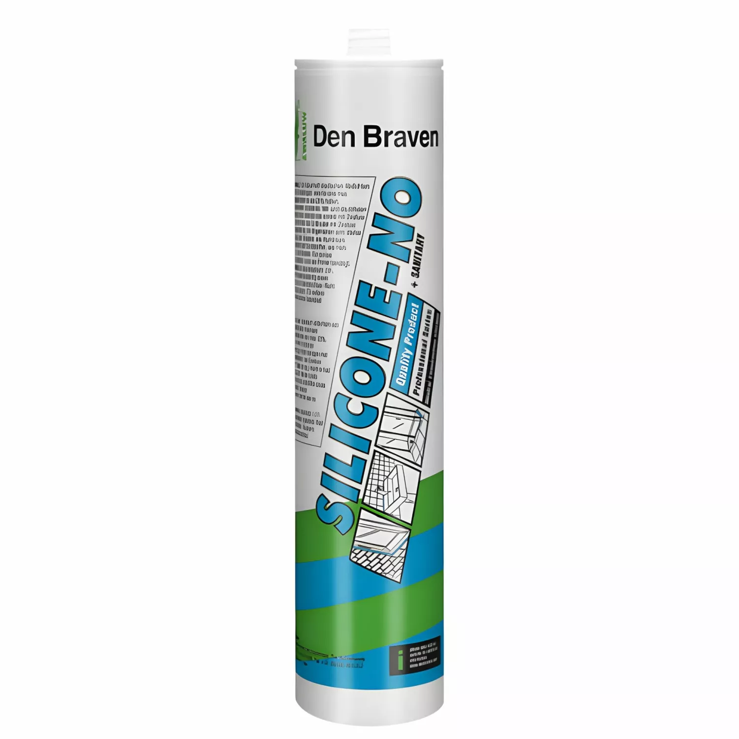 Zwaluw Den Braven 30619436 - Silicone-NO + Sanitary Siliconenkit - Pergamon - 310ml-image