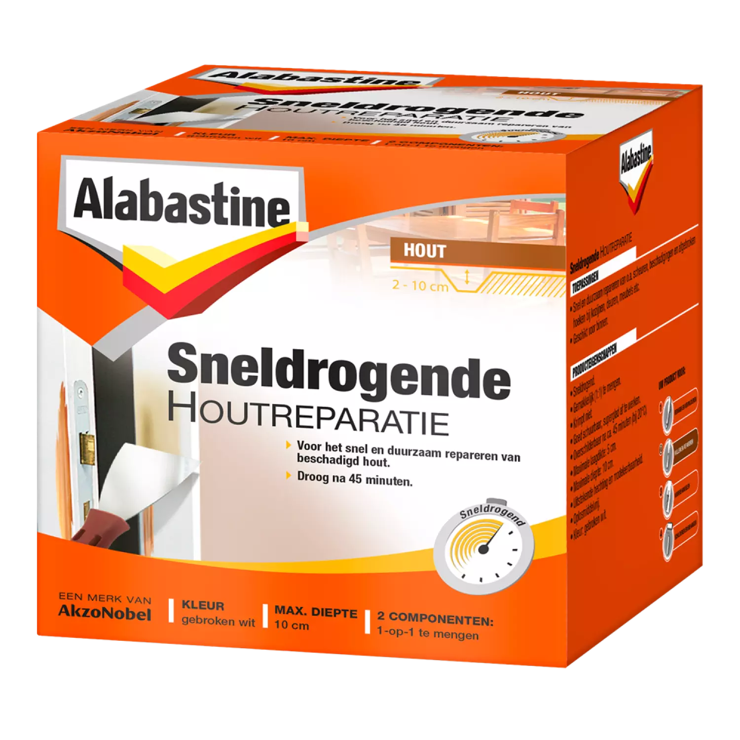 Alabastine Sneldrogende Houtreparatie - Pasta - Wit - 500g-image