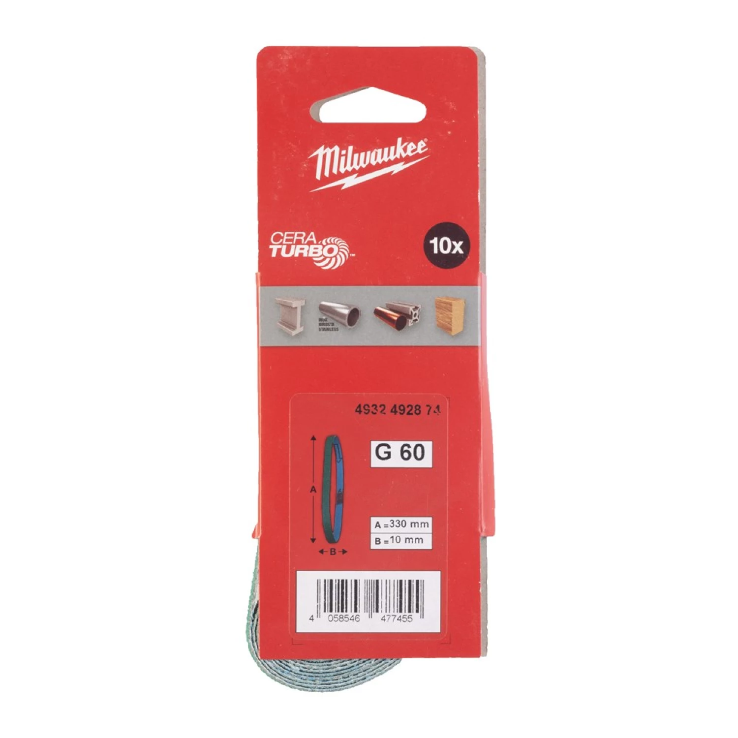 Milwaukee 4932492876 schuurband - K120 - 10x330mm (10 st) voor M12 FBFL10-image