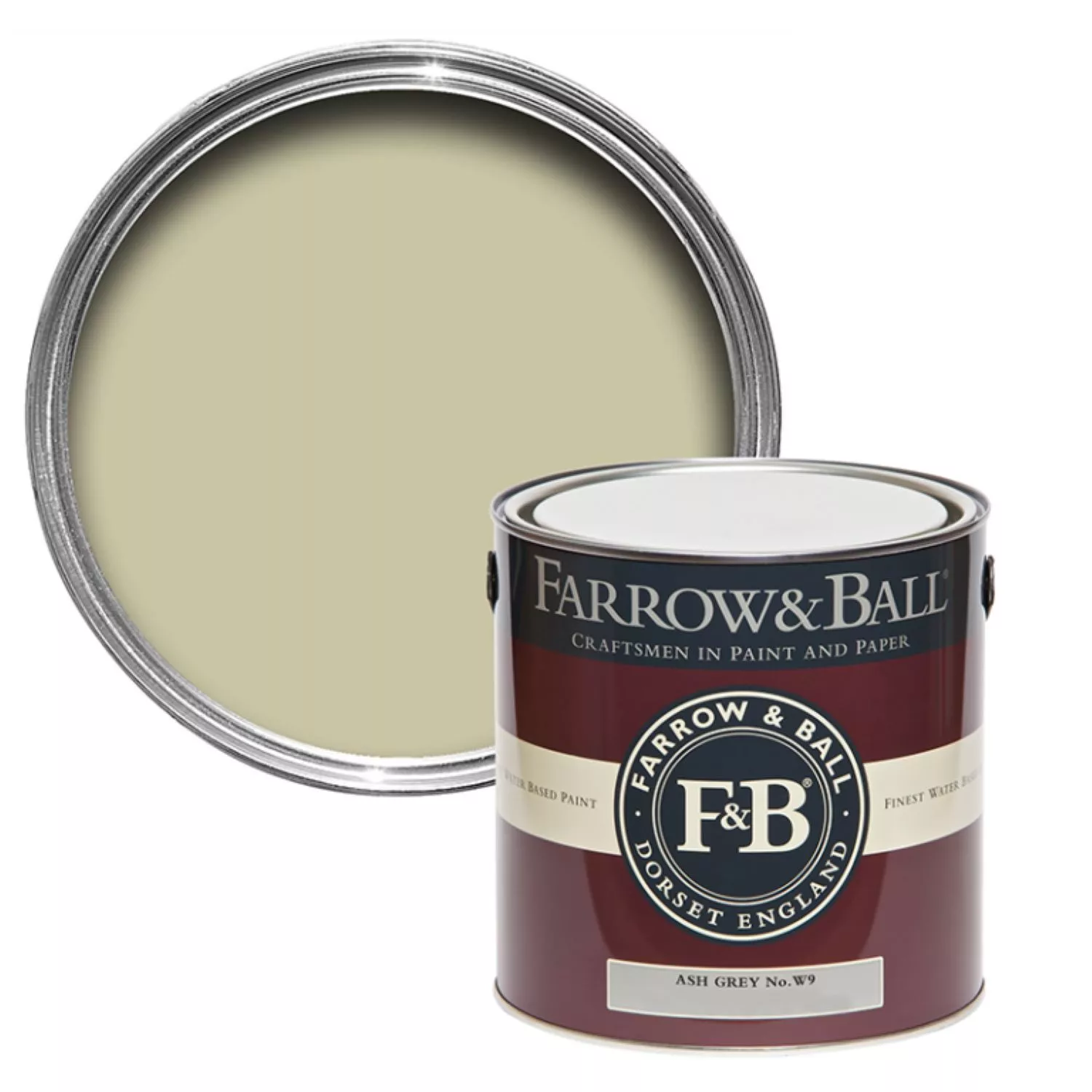 Farrow & Ball Flat Eggshell Ash Grey No.W9 - 5L-image