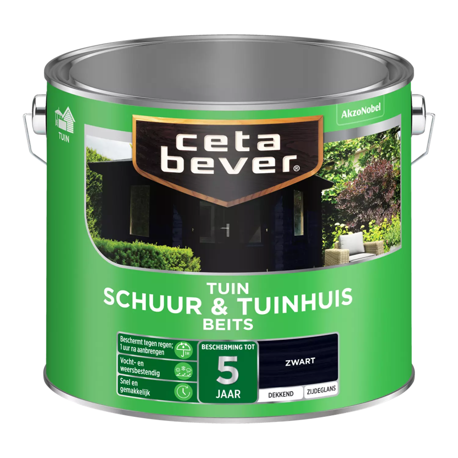 Cetabever Schuur & Tuinhuis Beits Dekkend - Zwart - 2,5L-image