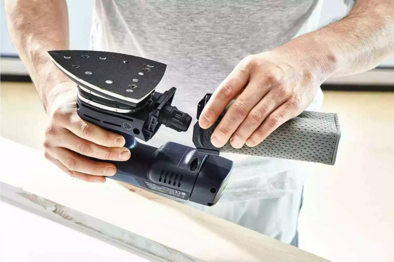 Festool DTSC 400 3,0 I-Plus 18V Li-Ion accu deltaschuurmachine set (2x 3,0Ah) in systainer - 100x150mm