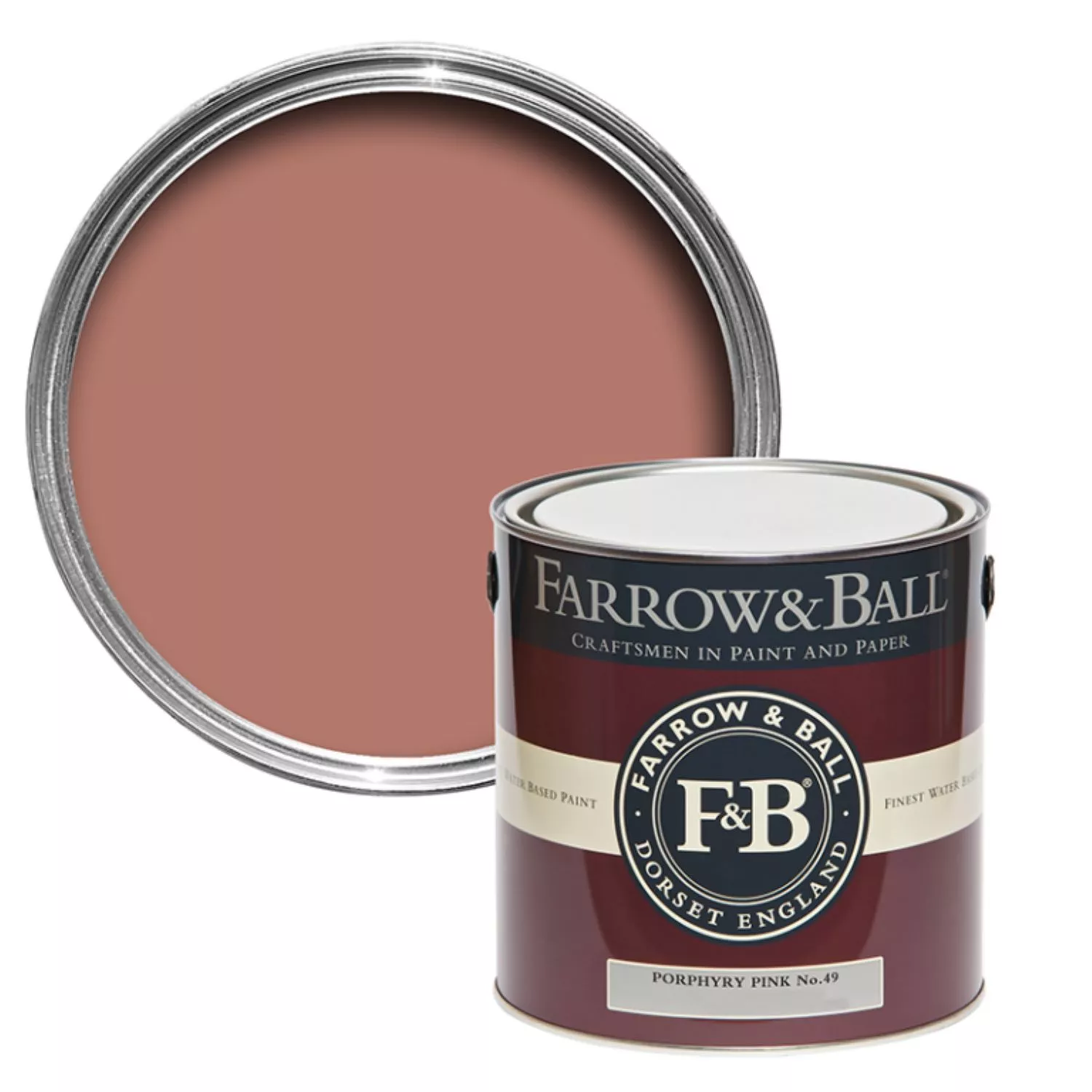 Farrow & Ball Flat Eggshell Porphyry Pink No.49 - 5L-image