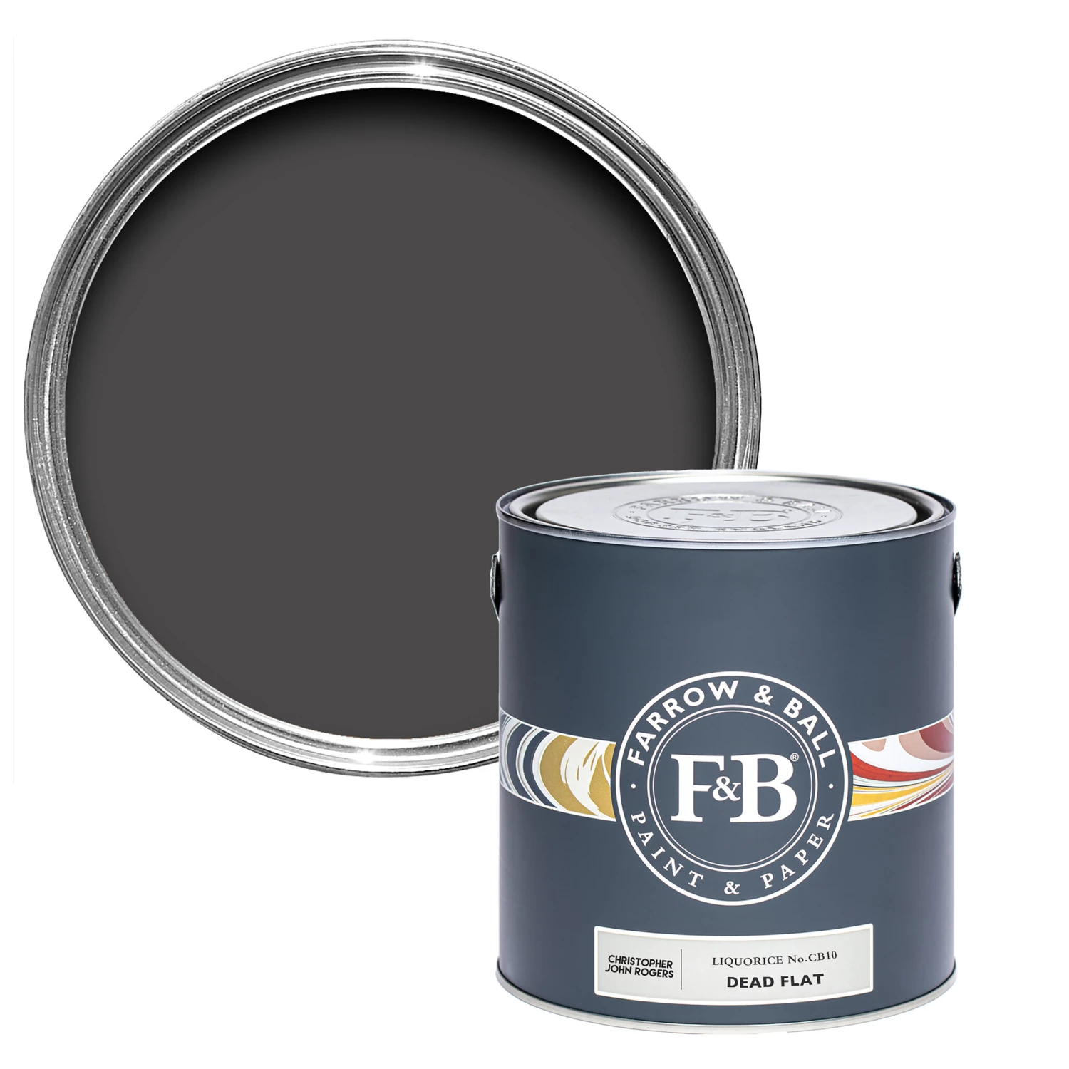 Farrow & Ball Flat Eggshell Liquorice No.CB10 - 750ml-image