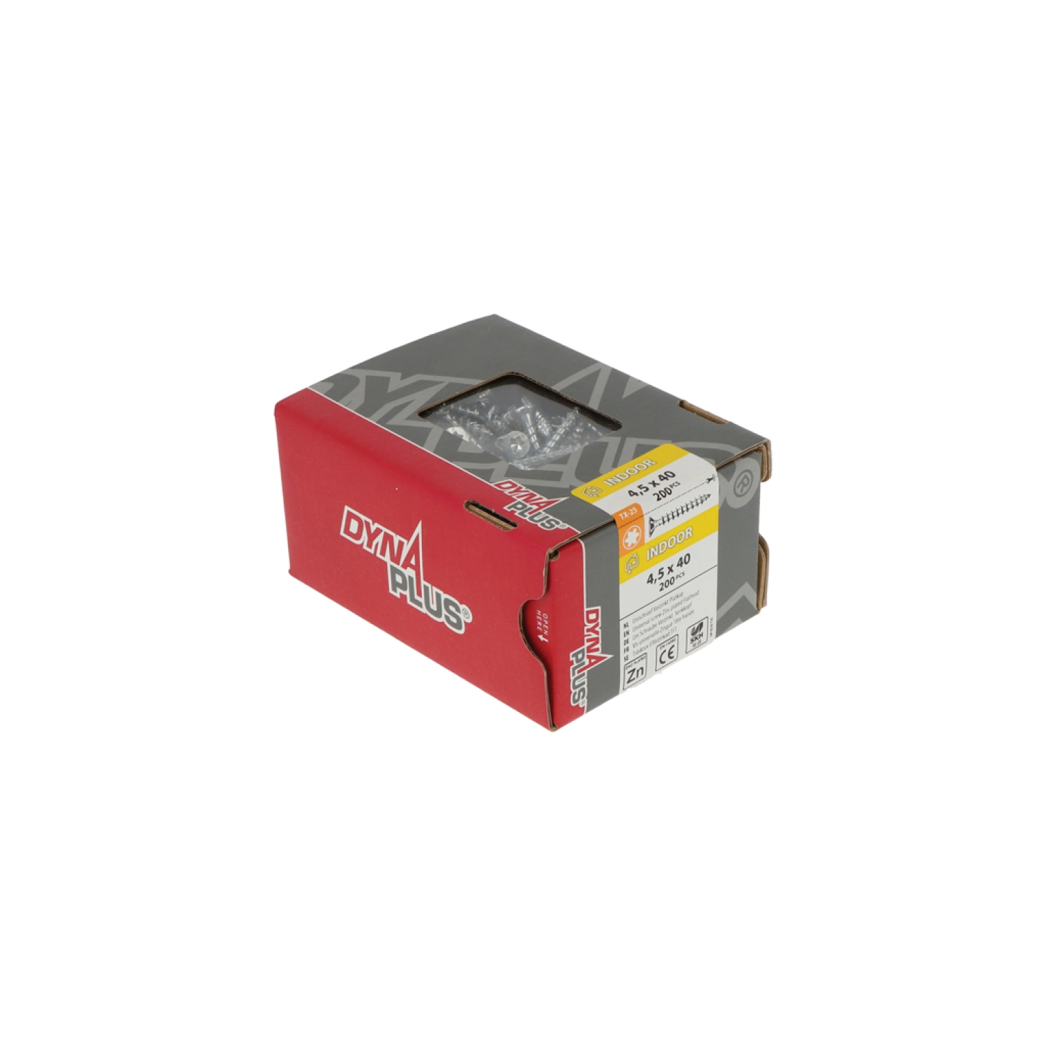 DynaPlus 0281.01.33601 Unischroef - TX25 - 4.5 x 40mm  - Platkop - Voldraad - Verzinkt (200st)-image