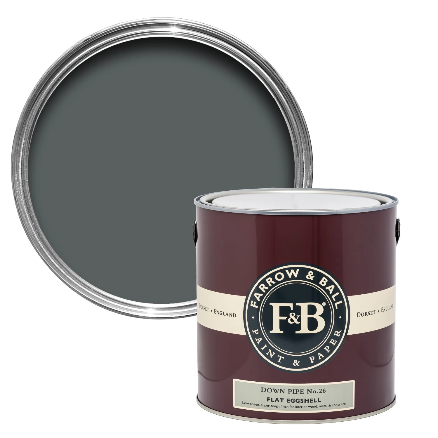 Farrow & Ball Flat Eggshell Down Pipe No.26 - 2,5L-image