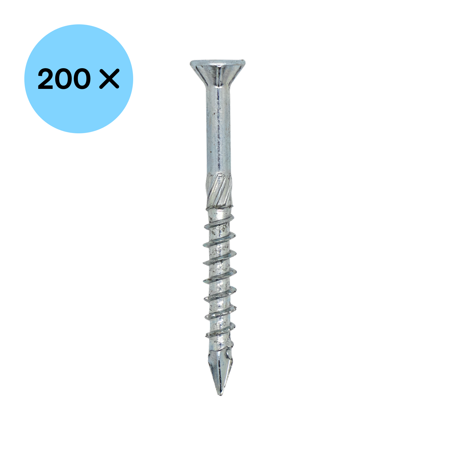 Woodies 61535375 Ultimate MDF-schroef - TX15 - 3.5 x 40mm - Platverzonken kop - Deeldraad - Verzinkt (200st)-image