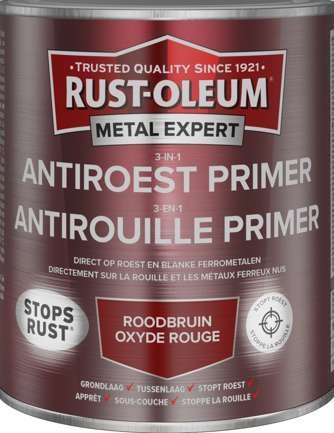 Rust-Oleum 3-In-1 Antiroest Primer - RAL 3000 roodbruin - 250ml-image