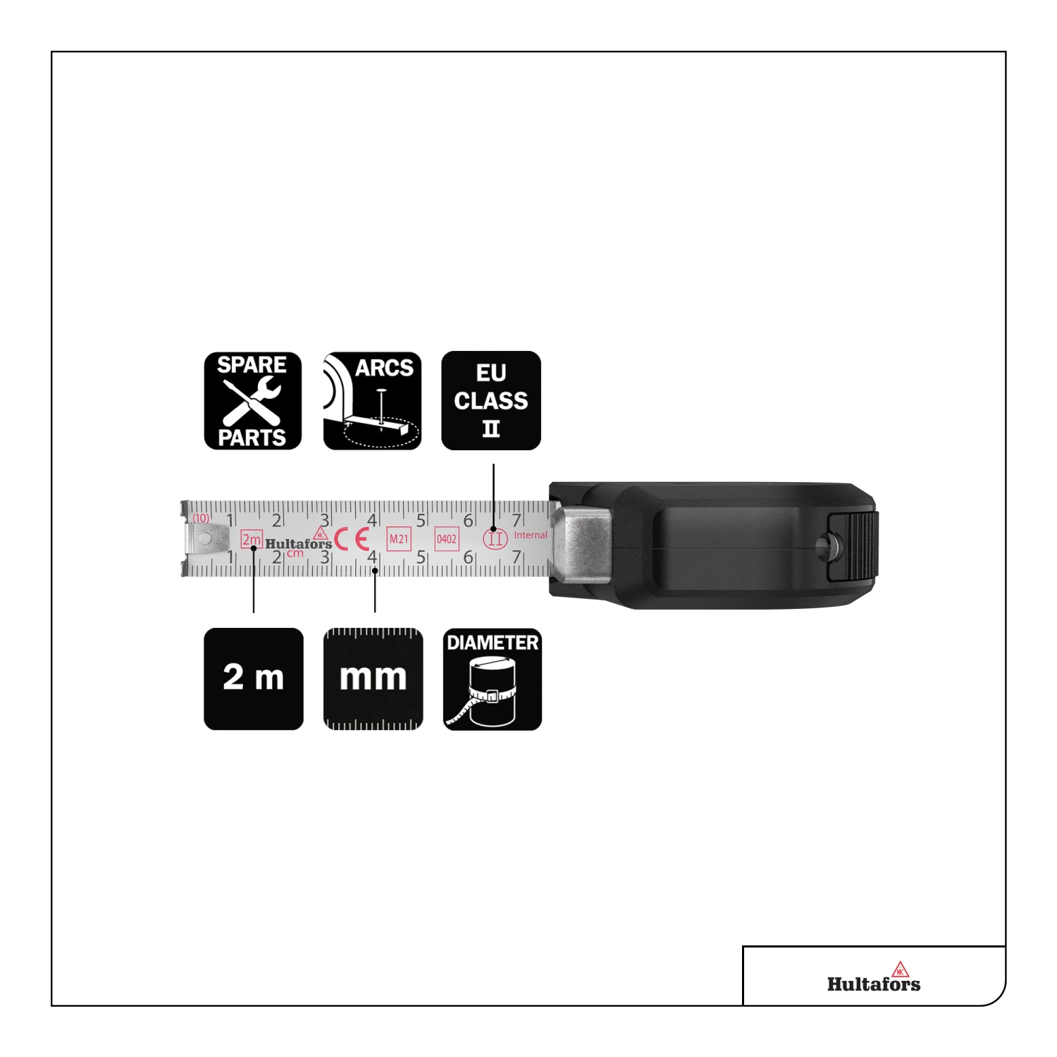 Hultafors TALMETER 2M Markeermeter - 2m