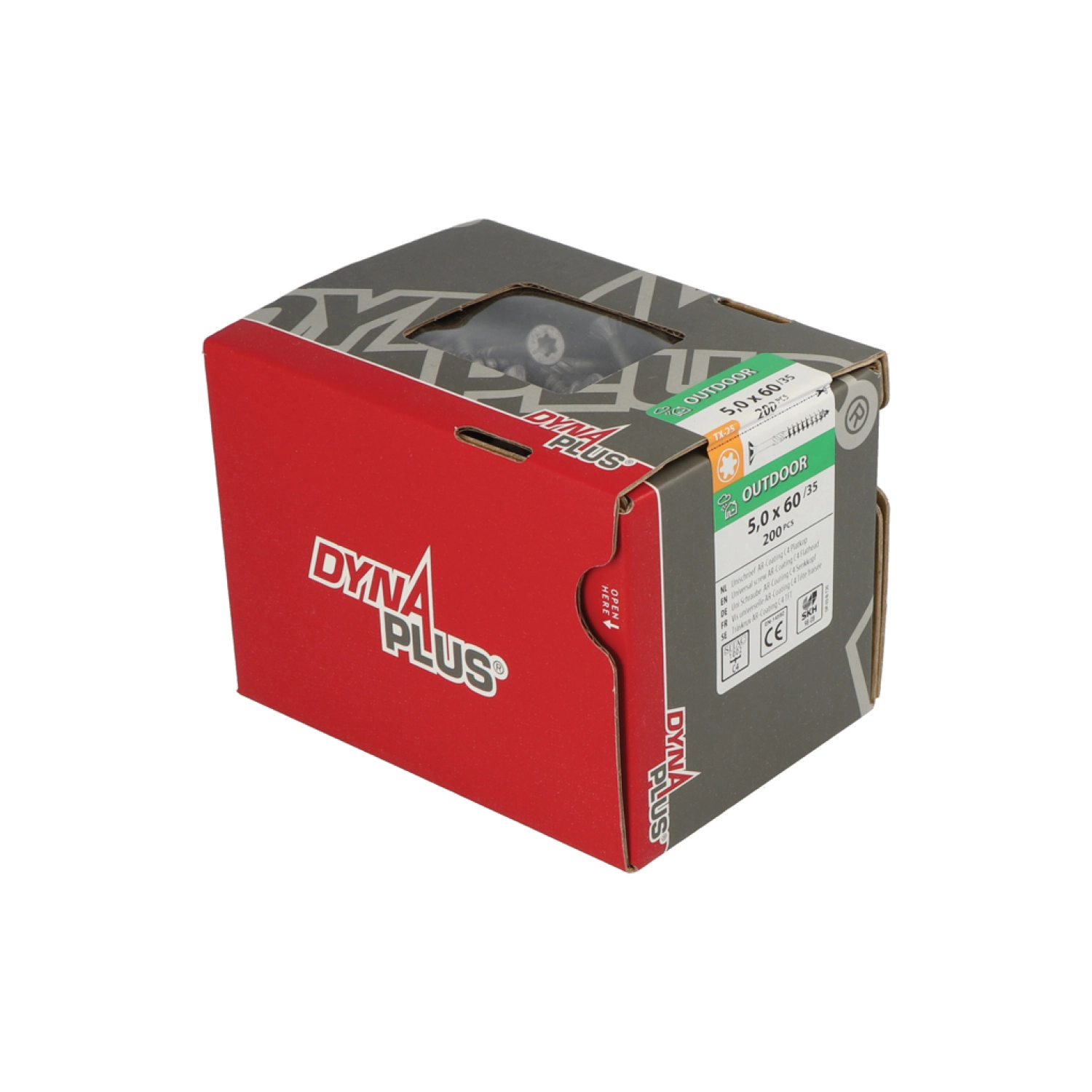 DynaPlus 0281.08.42001 Unischroef - TX25 - 5.0 x 60/35mm - Platkop - Deeldraad - Gecoat (200st)-image