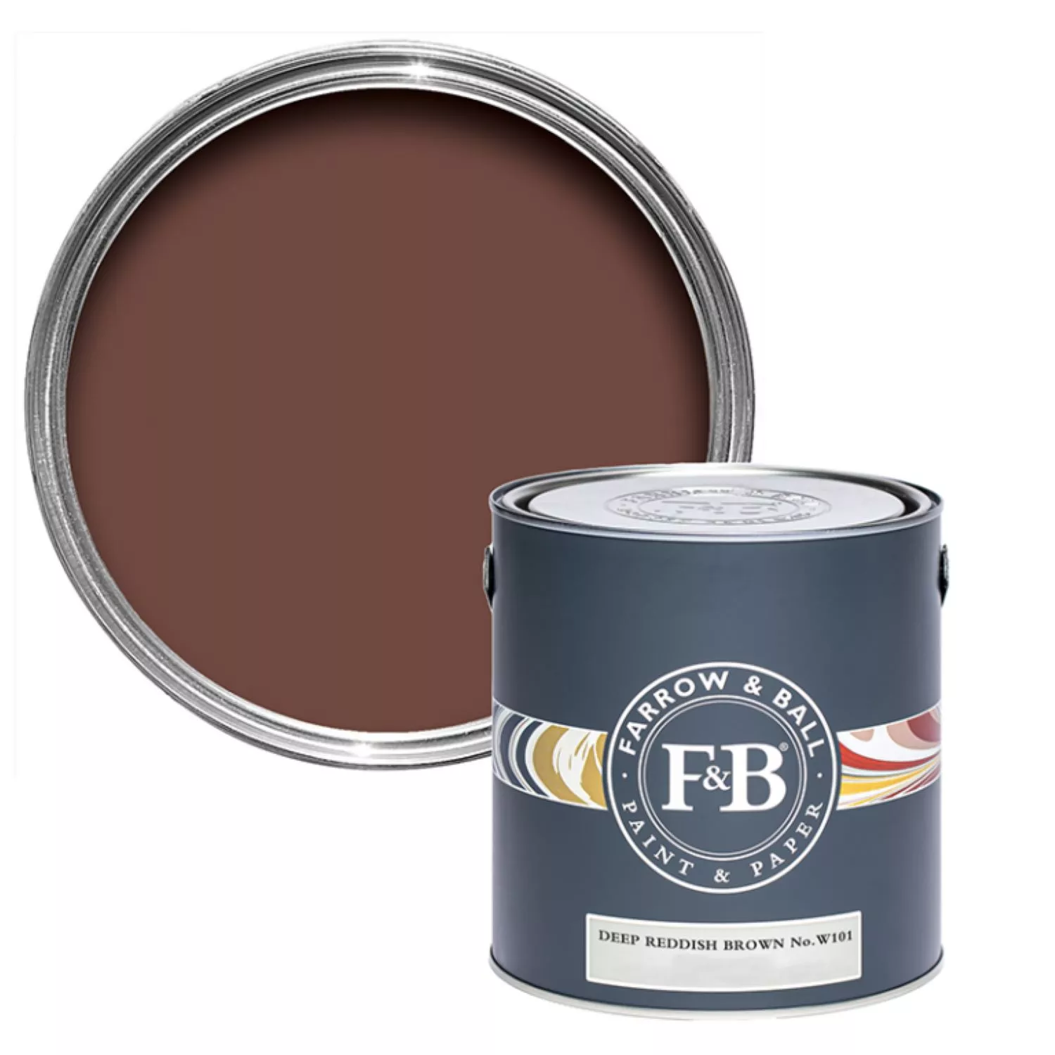 Farrow & Ball Flat Eggshell Deep Reddish Brown No. W101 - 0,75L-image