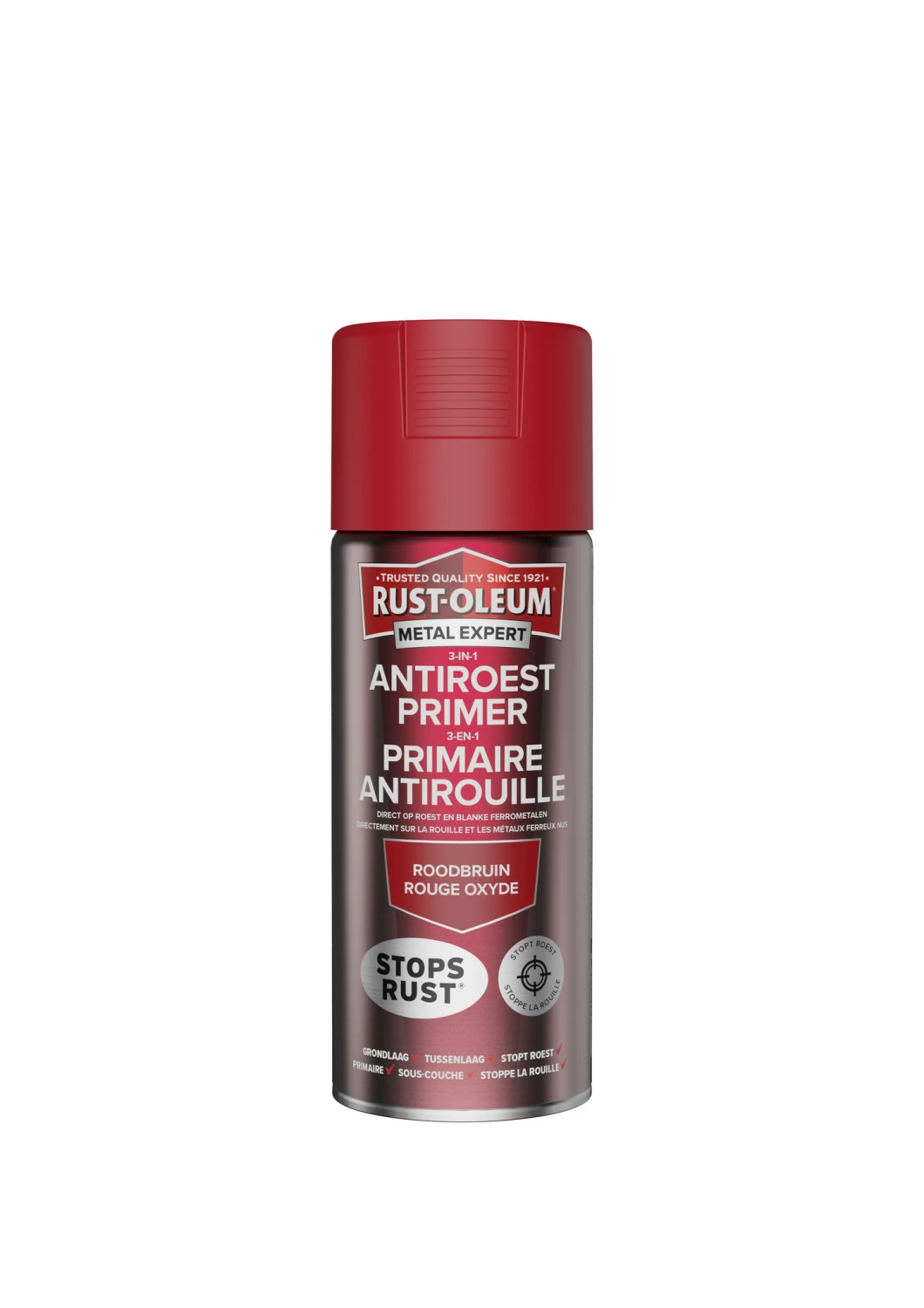 Rust-Oleum 3-In-1 Antiroest Primer - RAL 3000 roodbruin - 400ml-image