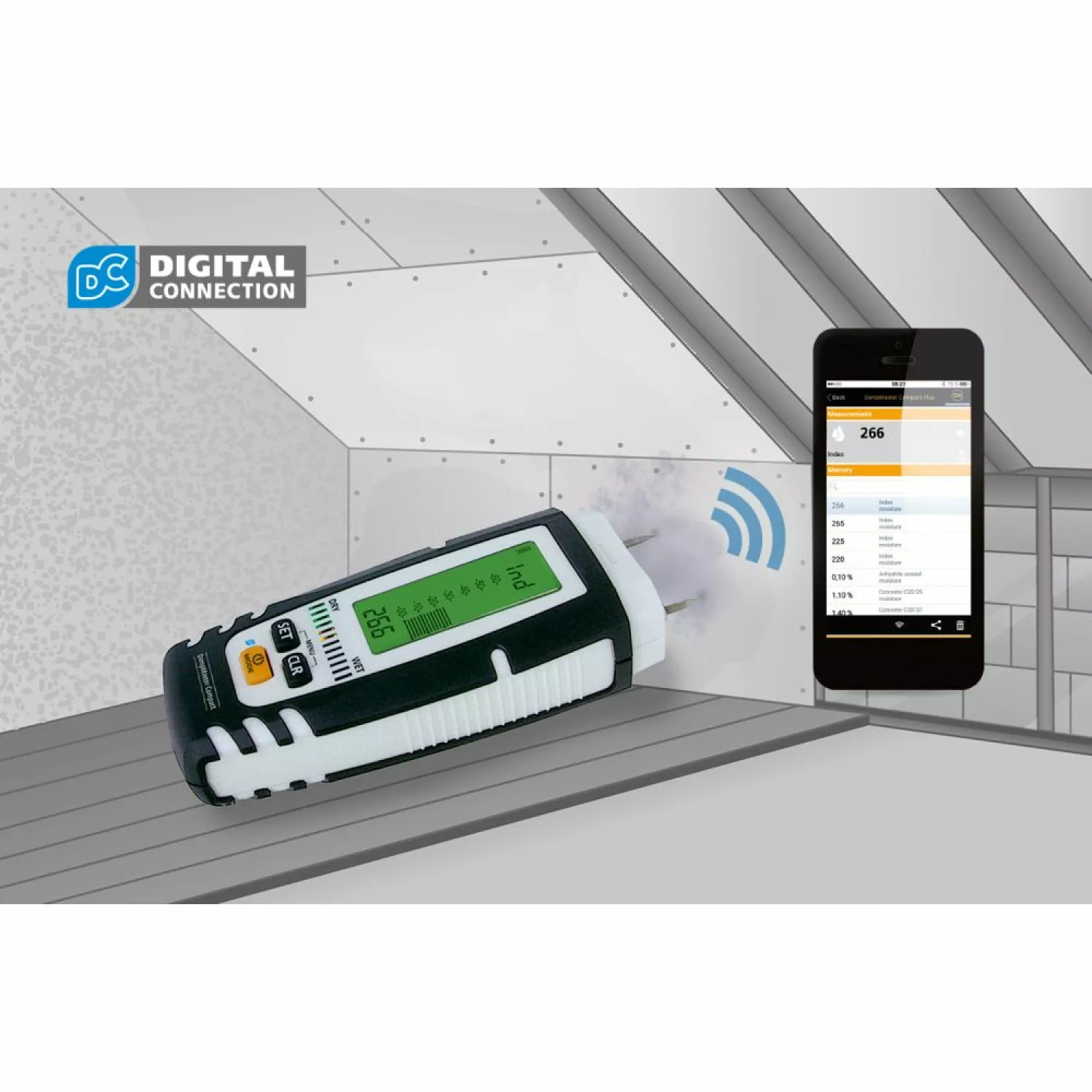 Laserliner DampMaster Compact Plus Vochtigheidsmeter met bluetooth-image