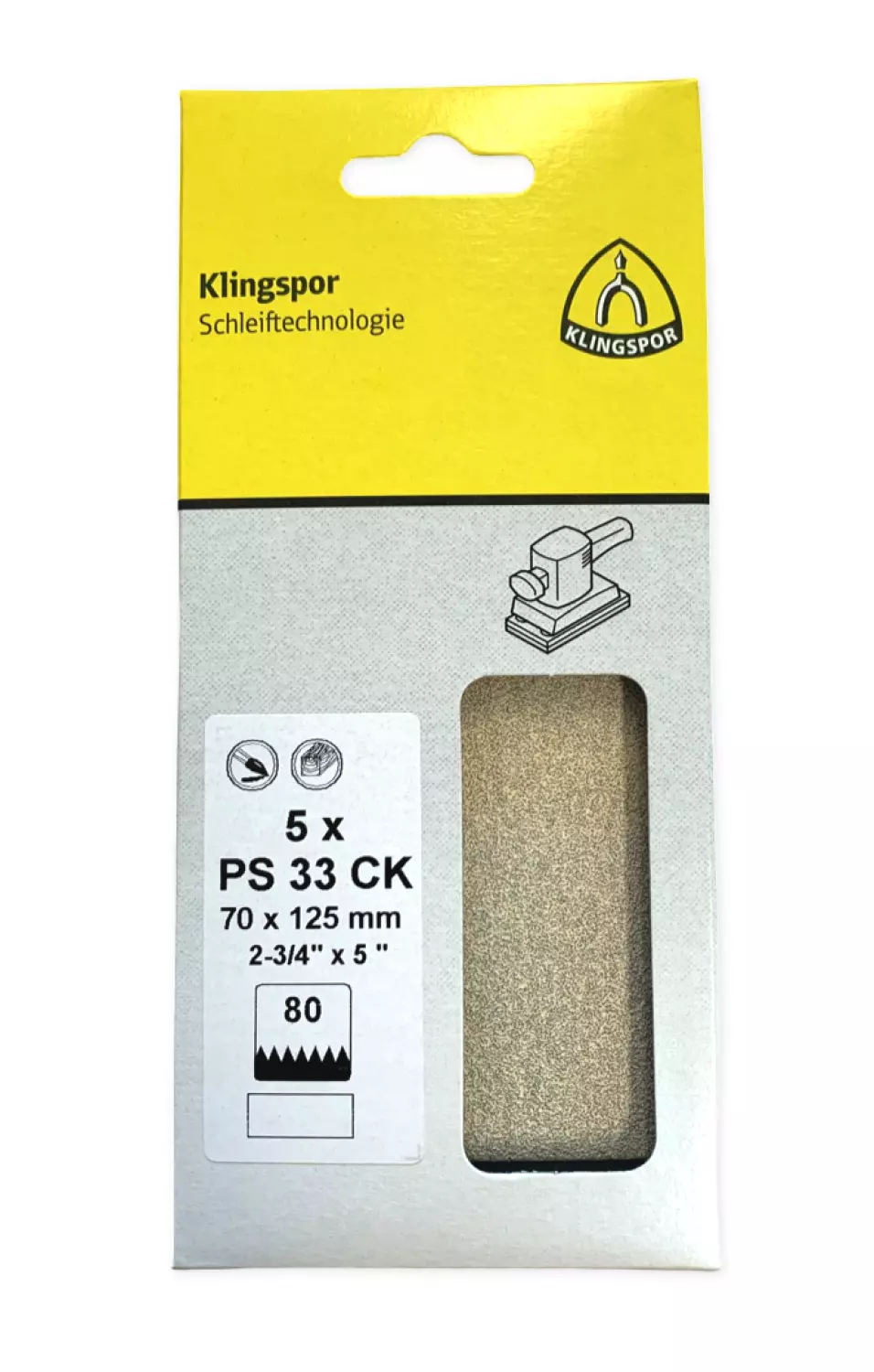 Klingspor Schuurpapier Rechthoek Klit 70X125Mm 5St P180-image