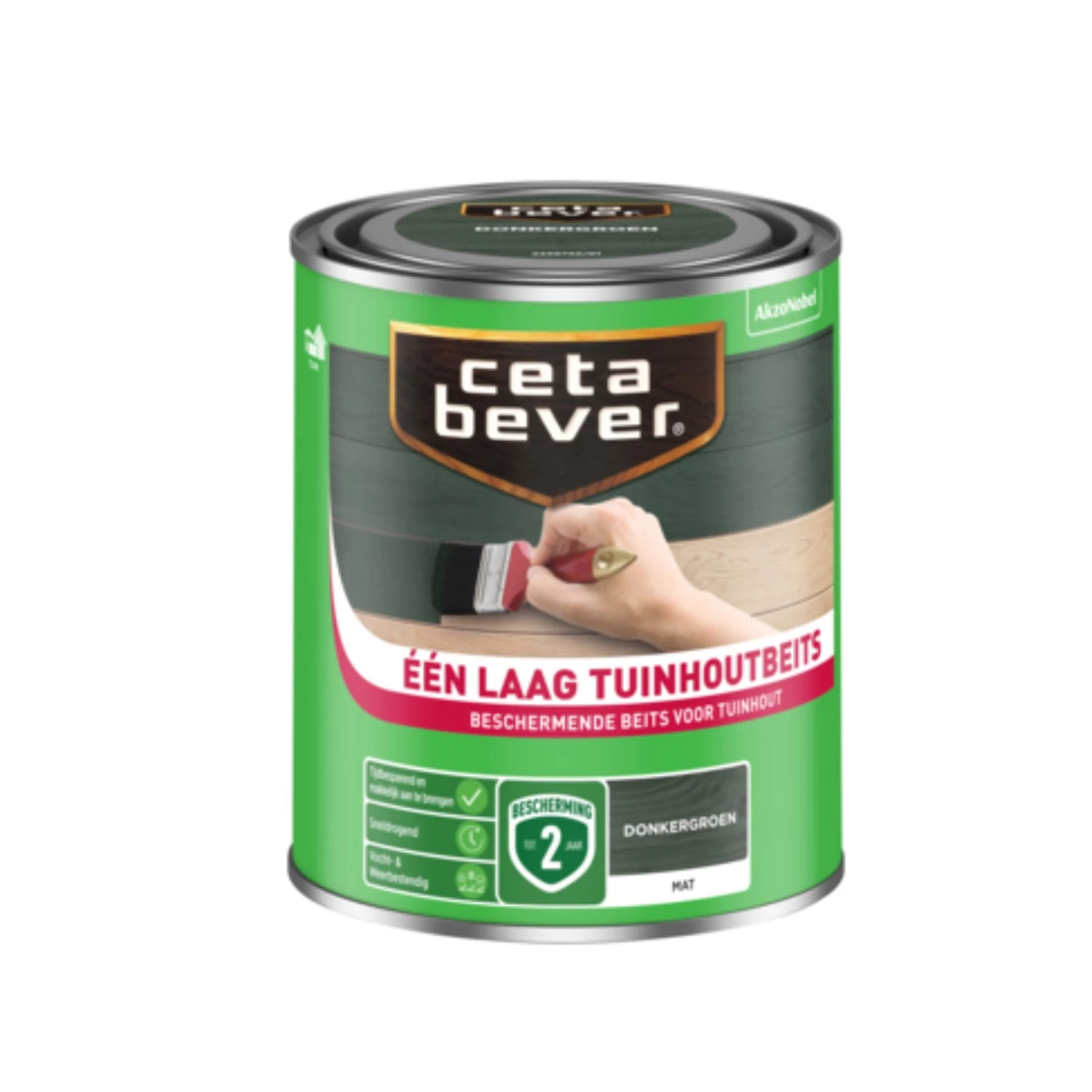Cetabever Een Laag Tuinhoutbeits - donkergroen - 0,75L-image
