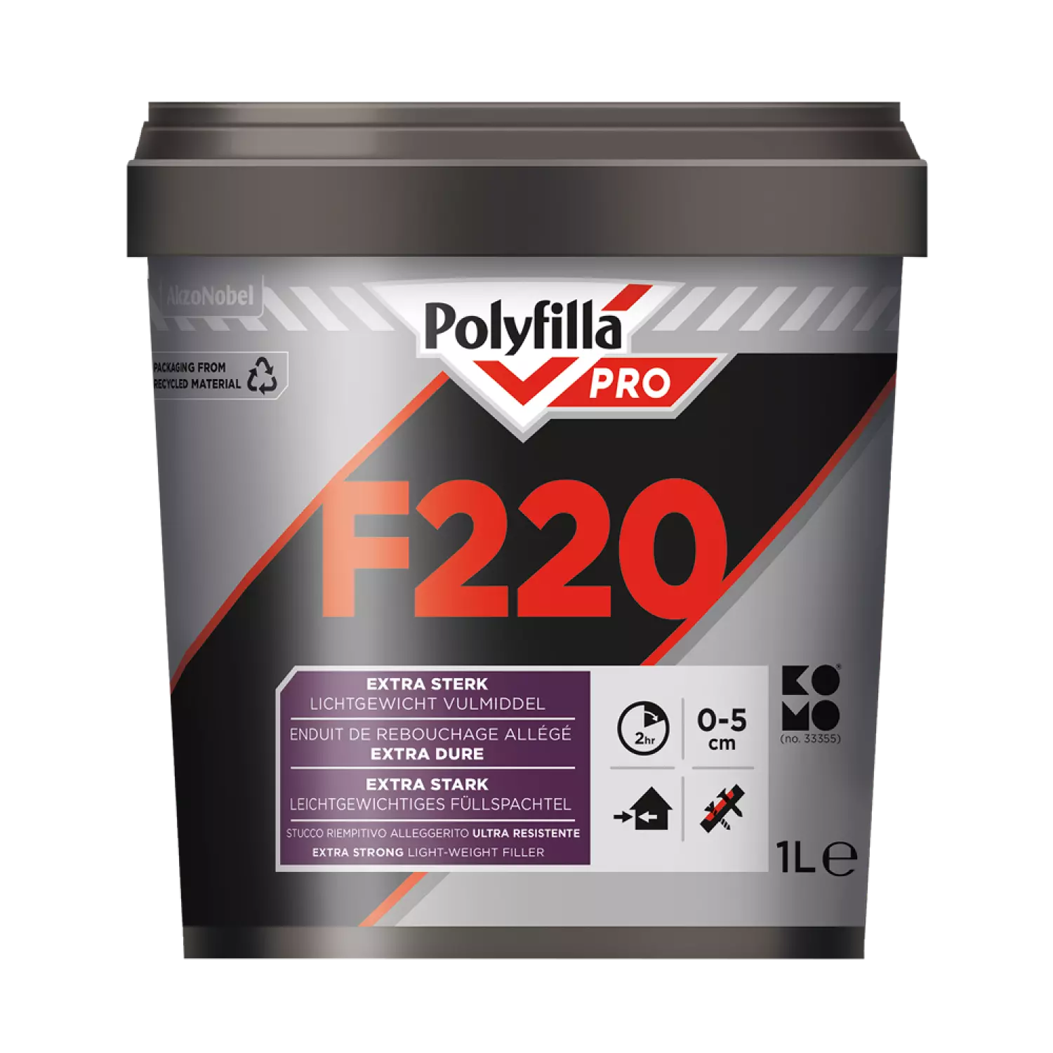 Polyfilla Pro F220 - Lichtgewicht Vulmiddel - wit - 1L-image