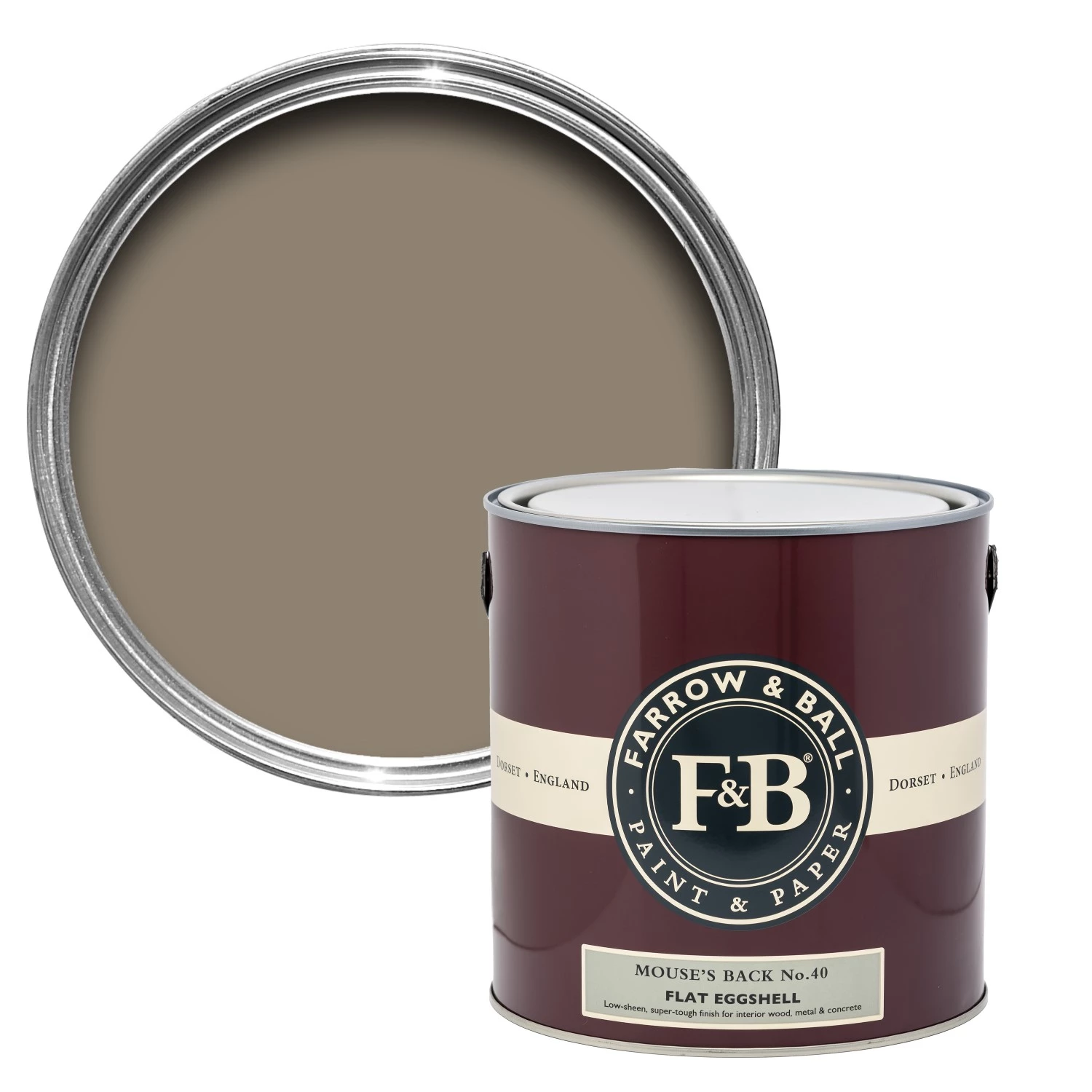 Farrow & Ball Flat Eggshell Mouse's Back No.40 - 2,5L-image