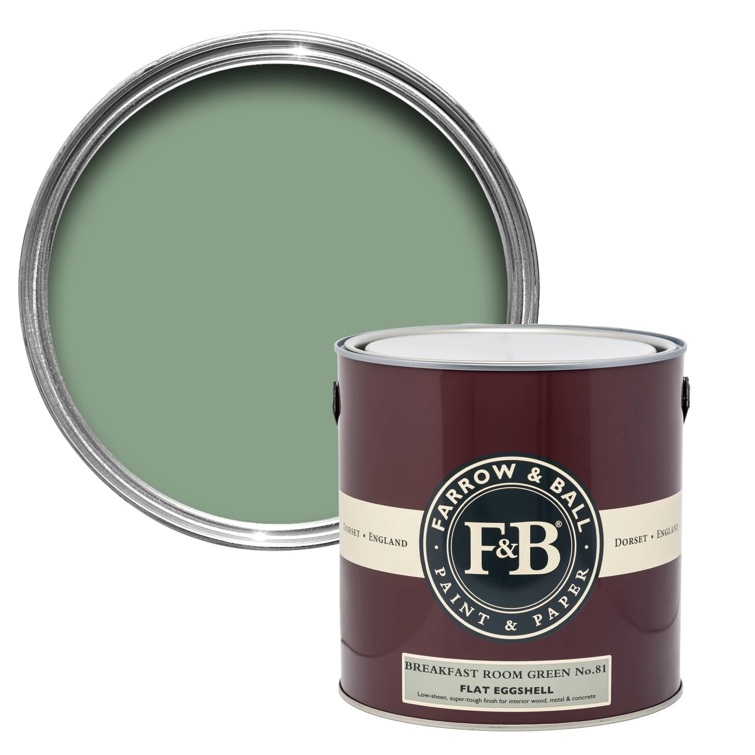 Farrow & Ball Flat Eggshell Breakfast Room Green No.81 - 750ml-image