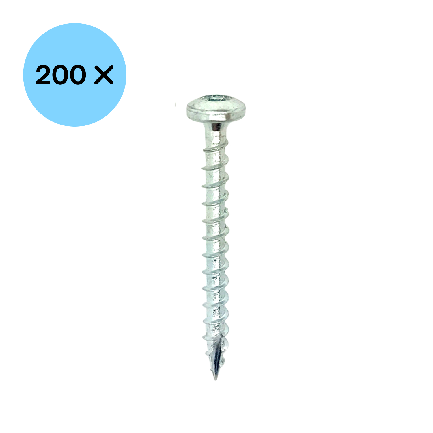 Woodies 61640271 Ultimate Spaanplaatschroef - TX20 - 4.0 x 25mm - Cilinderkop - Voldraad - Verzinkt (200st)-image