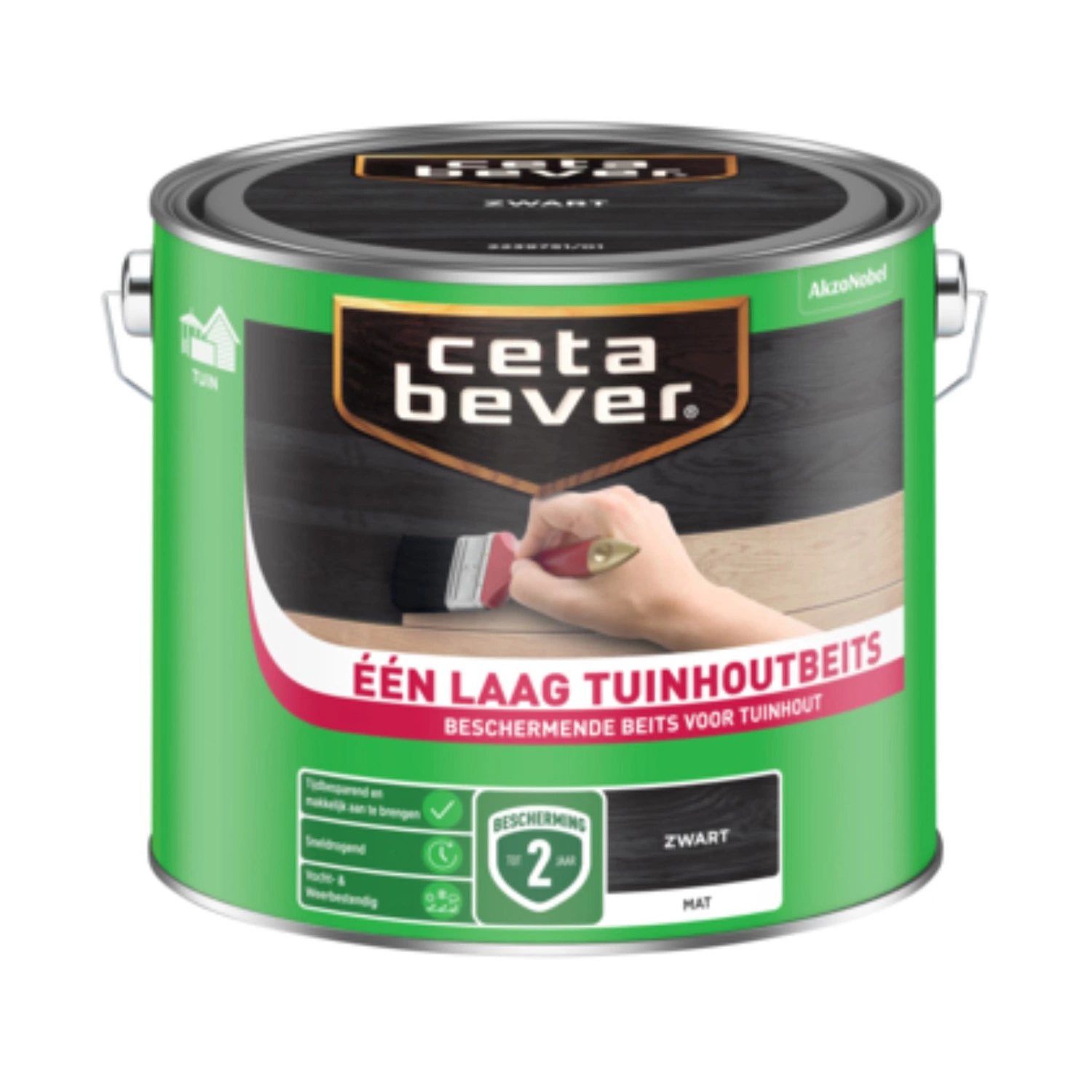 Cetabever Een Laag Tuinbeits - zwart - 2,5L-image