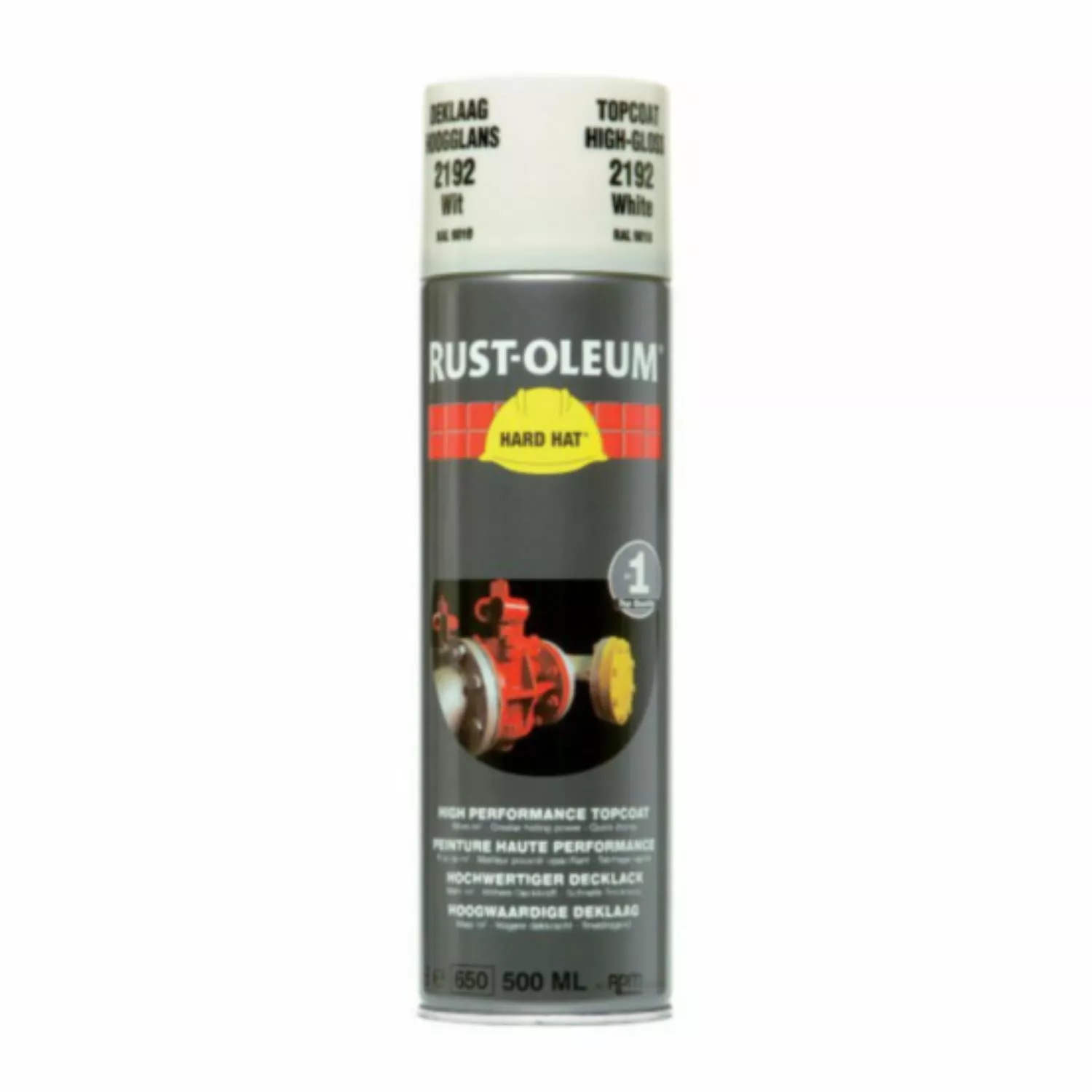 Rust-Oleum Hard Hat Topcoat Spray - wit - 0,5L-image