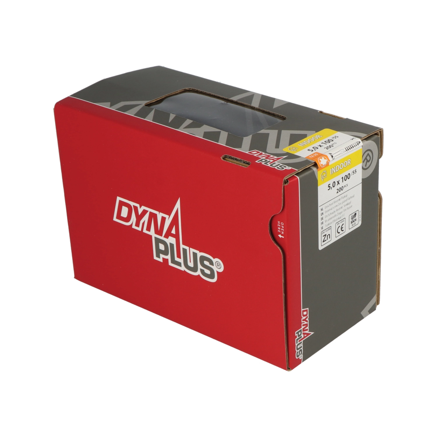 DynaPlus 0281.01.42601 Unischroef - TX25 - 5.0 x 100/55mm - Platkop - Deeldraad - Verzinkt (200st)-image