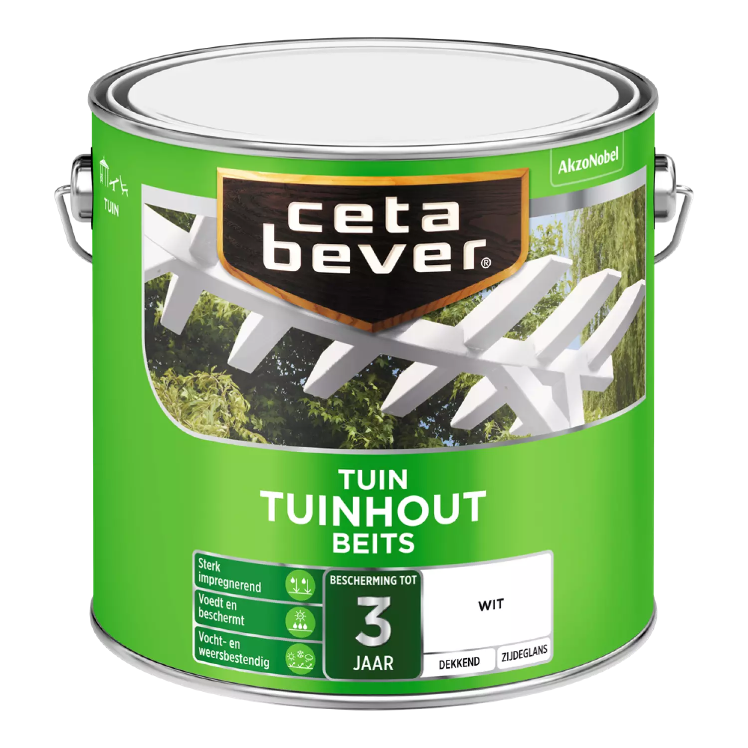 Cetabever Dekkende Tuinhout Beits - Wit - 2,5L-image