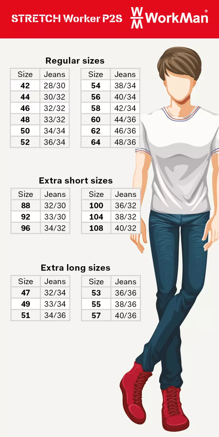 Workman 90651 STRETCH Worker Werkbroek P2S Dames - Zwart - Maat 40 (31/31)-image