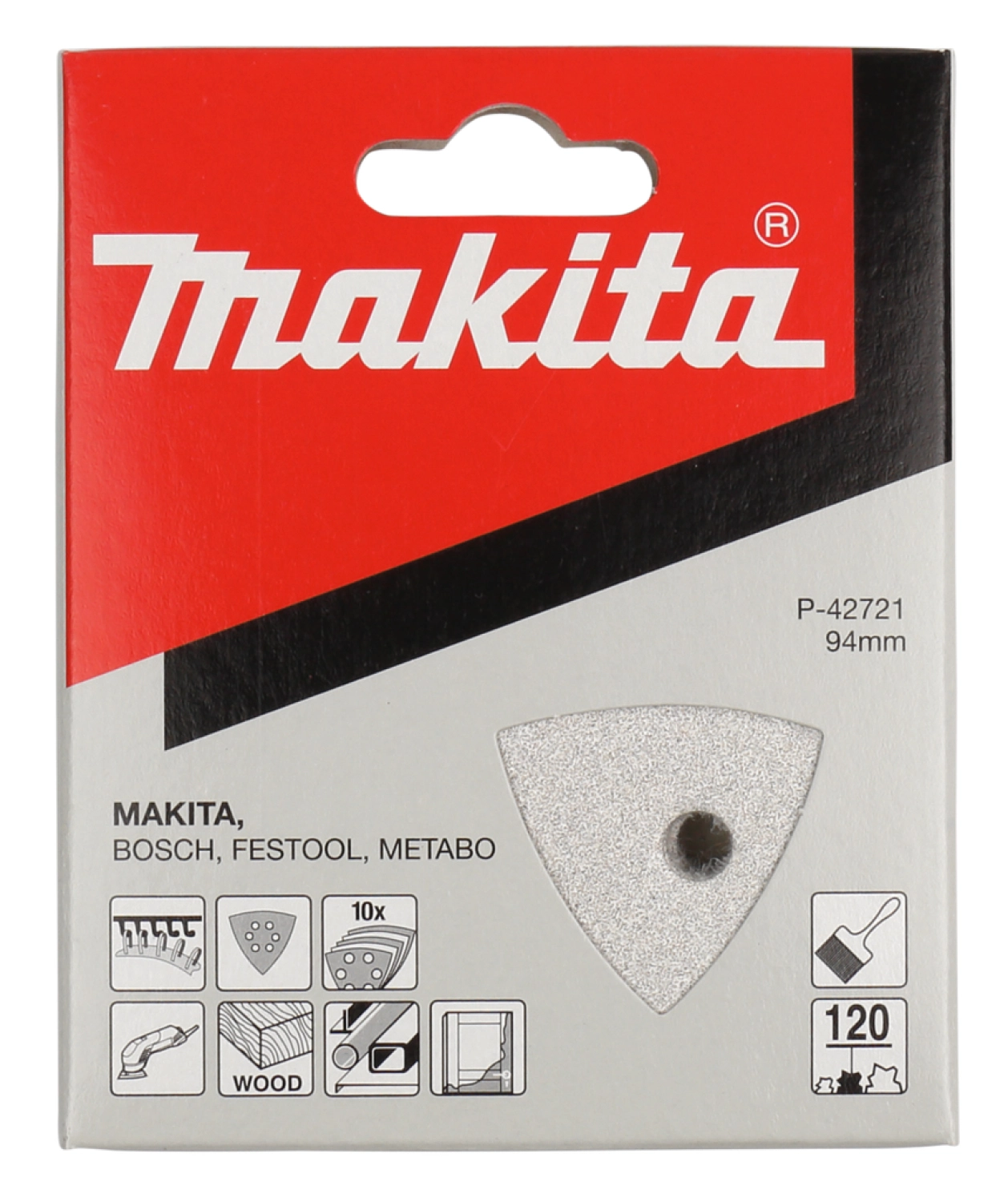 Makita P-42721 Deltaschuurvel White - K120 - 94x94x94mm (10st)-image