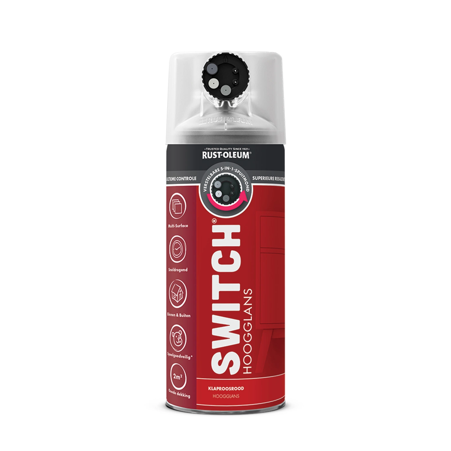 Rust-Oleum Switch Spuitlak - Hoogglans Klaproosrood - 400ml-image