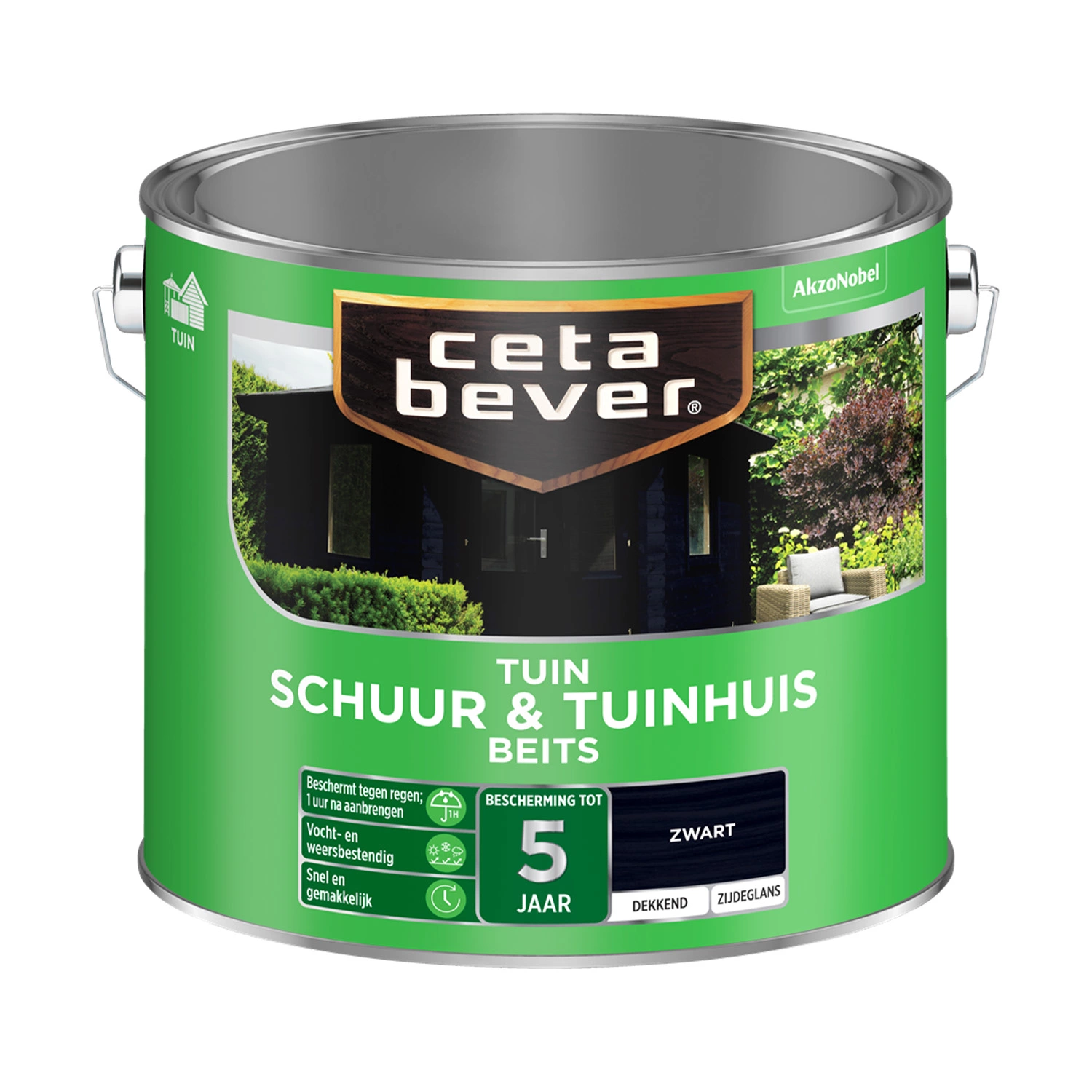 Cetabever Schuur & Tuinhuis Beits Dekkend - Zwart - 2,5L-image