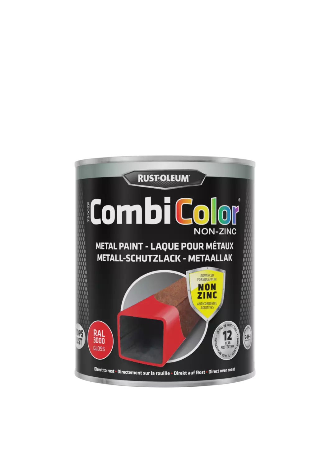 Rust-Oleum Combicolor Hoogglans Zinkvrij - RAL 3000 helderrood - 0,75L-image